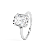 Emerald Solitaire Lab Grown Diamond Engagement Ring