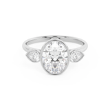 Emerald Solitaire Lab Grown Diamond Engagement Ring