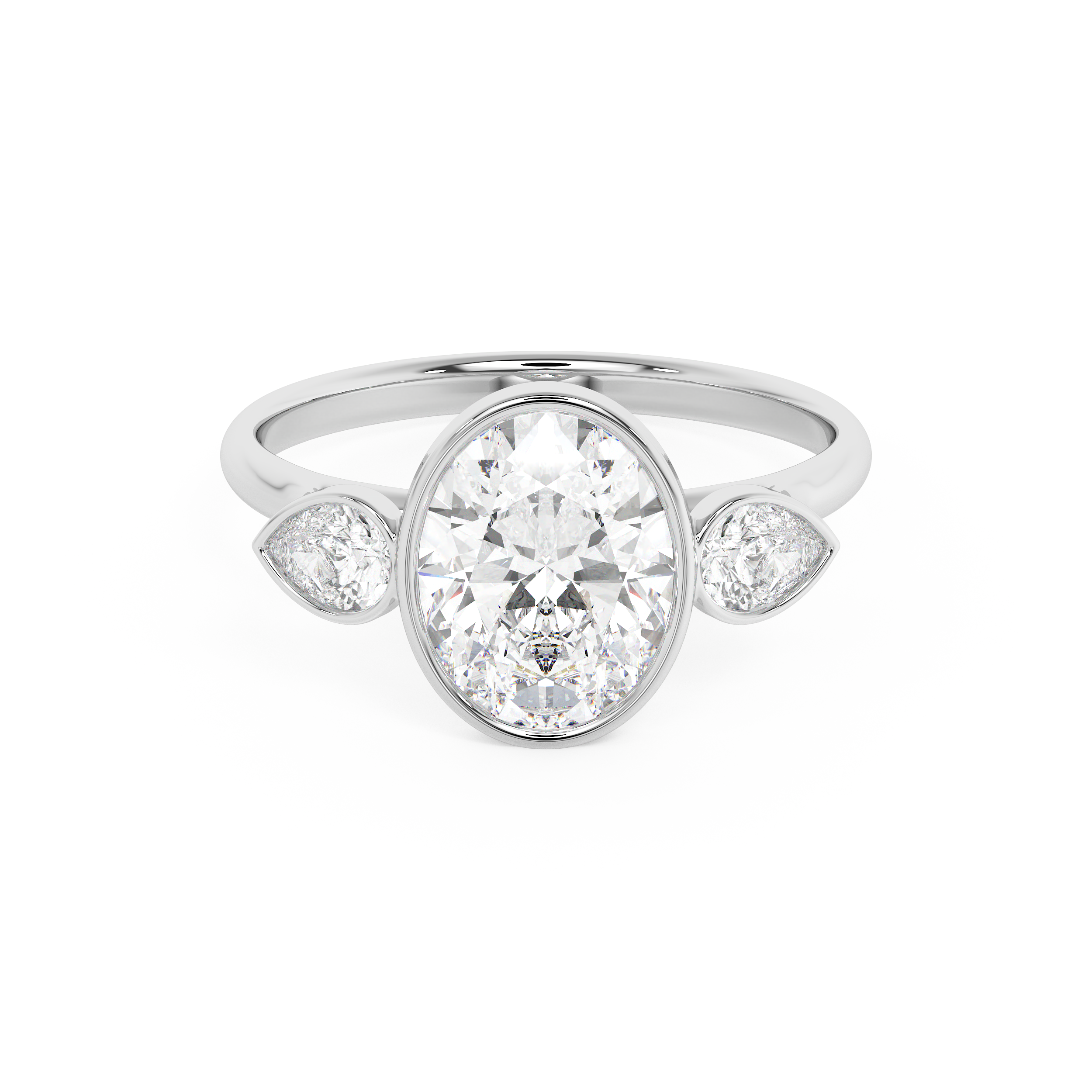 Emerald Solitaire Lab Grown Diamond Engagement Ring