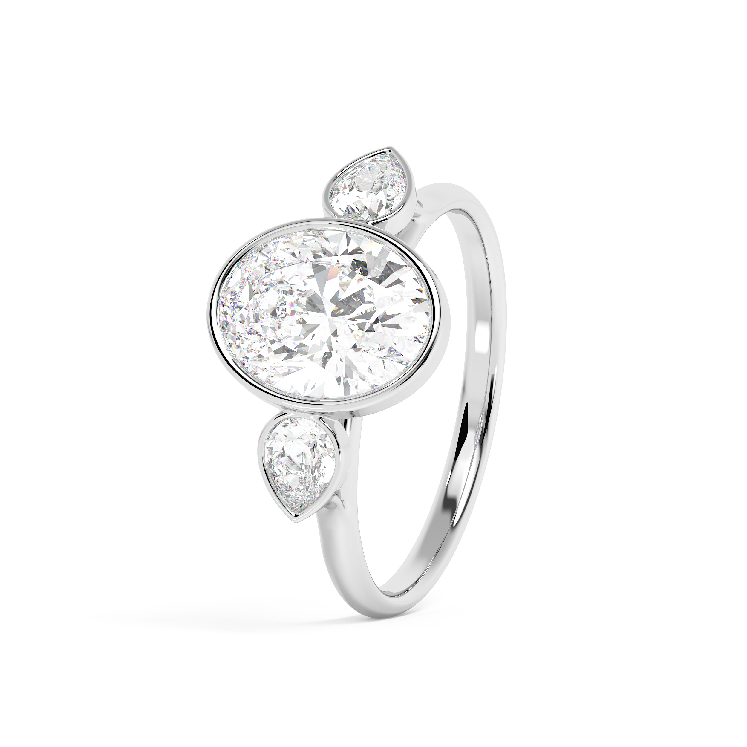 Emerald Solitaire Lab Grown Diamond Engagement Ring