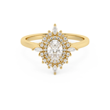 Emerald Solitaire Lab Grown Diamond Engagement Ring
