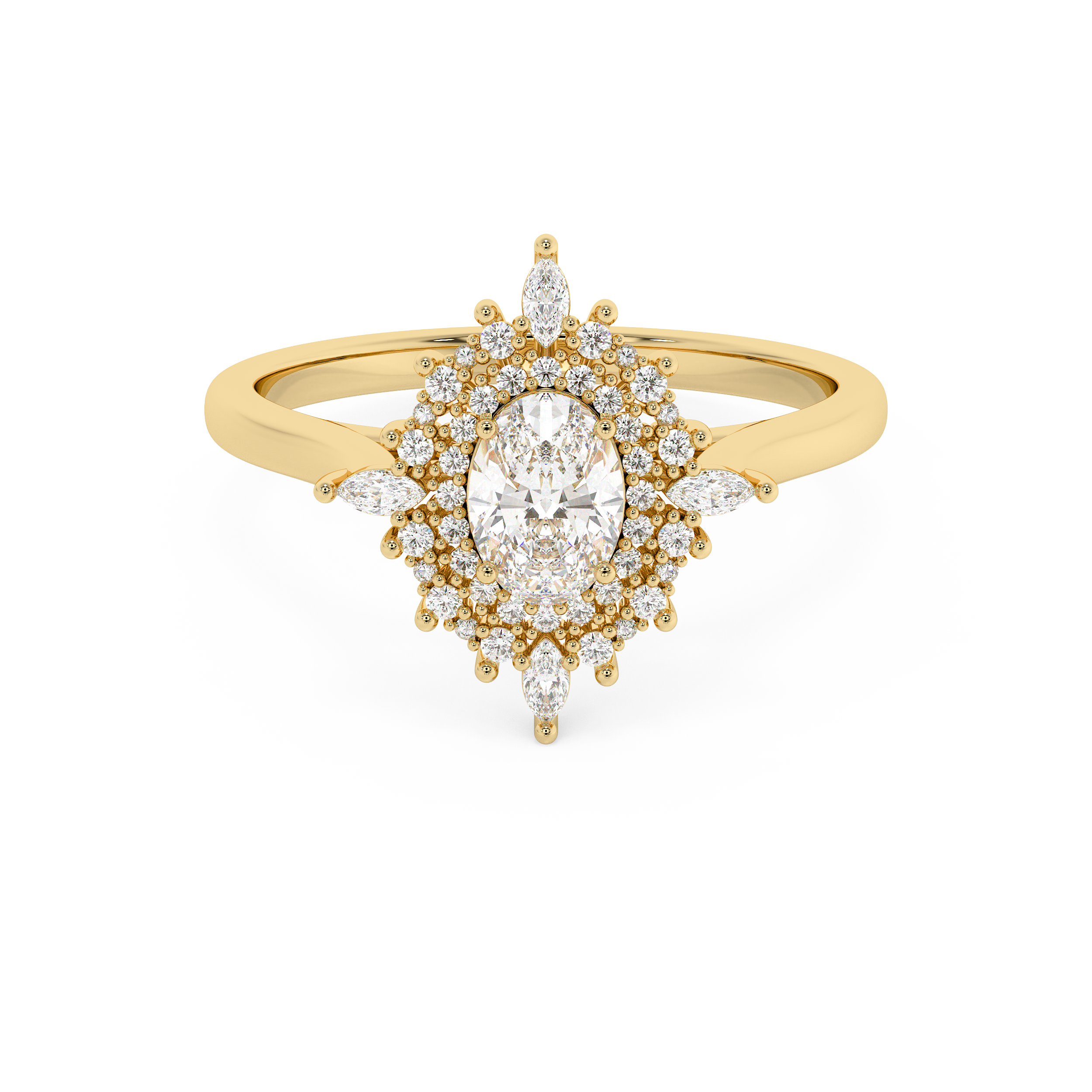 Emerald Solitaire Lab Grown Diamond Engagement Ring