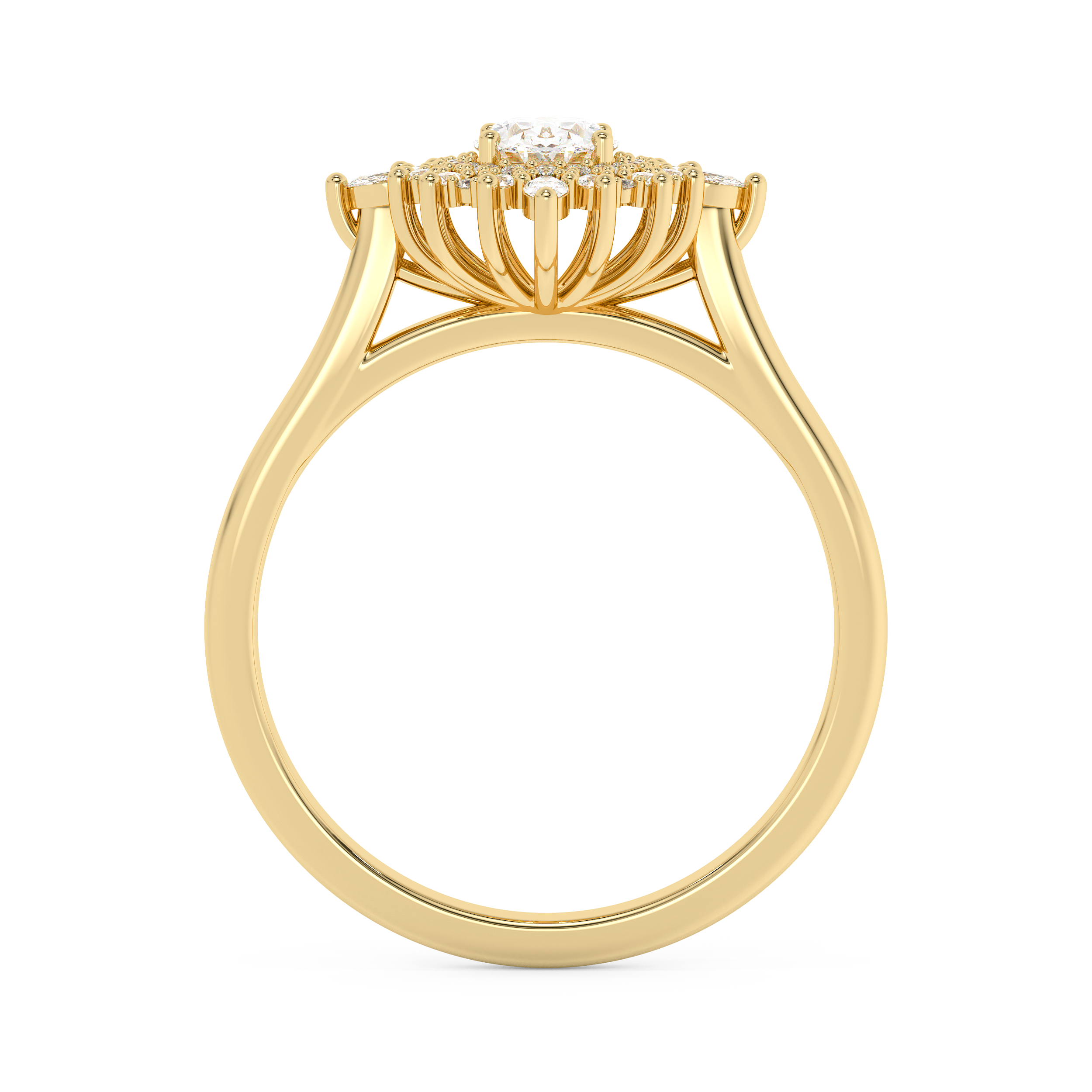 Emerald Solitaire Lab Grown Diamond Engagement Ring