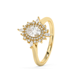Emerald Solitaire Lab Grown Diamond Engagement Ring