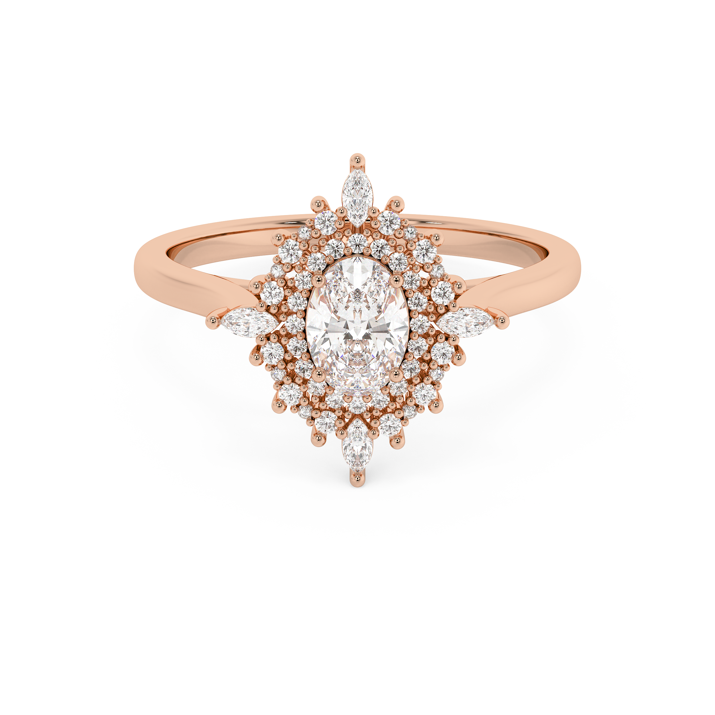 Emerald Solitaire Lab Grown Diamond Engagement Ring