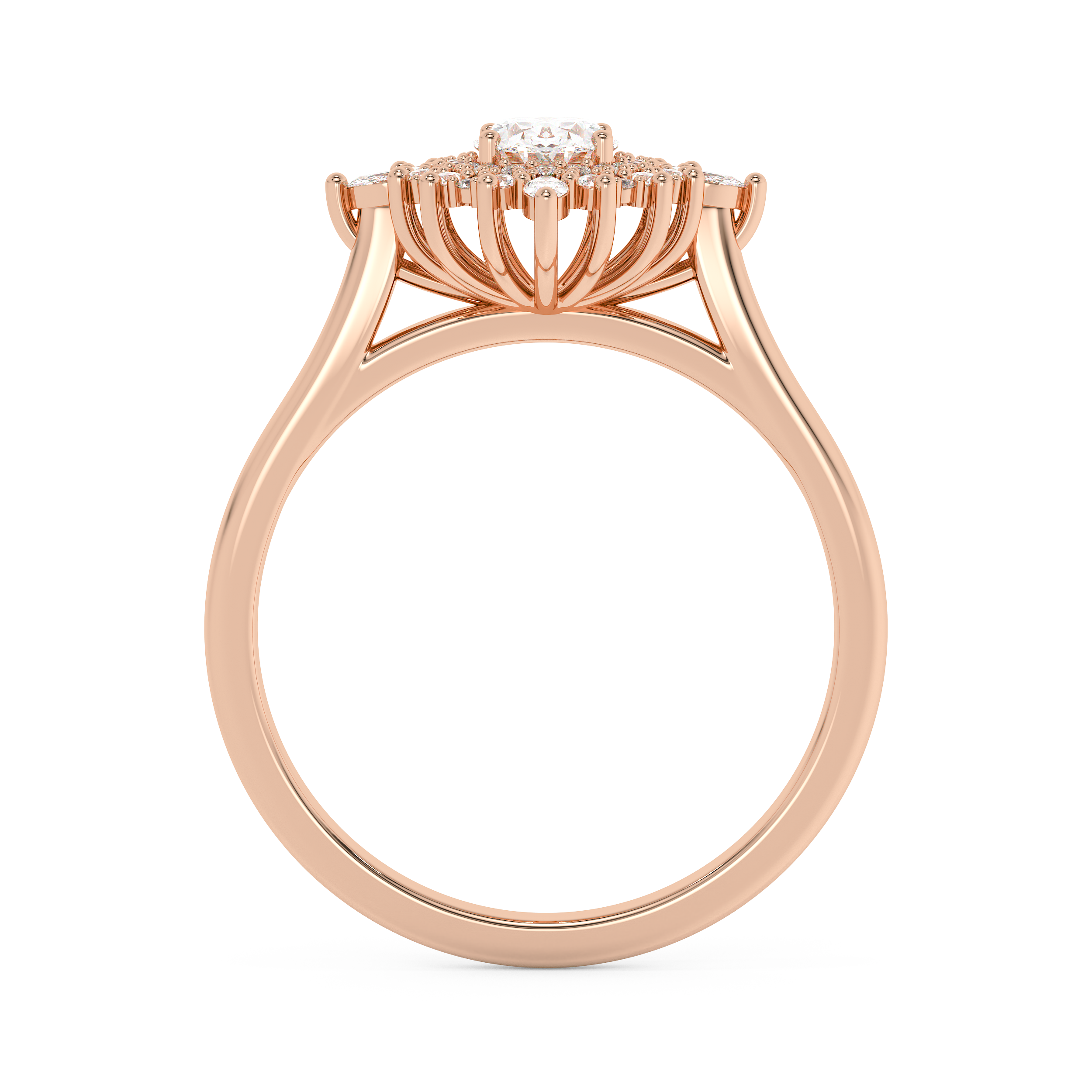 Emerald Solitaire Lab Grown Diamond Engagement Ring