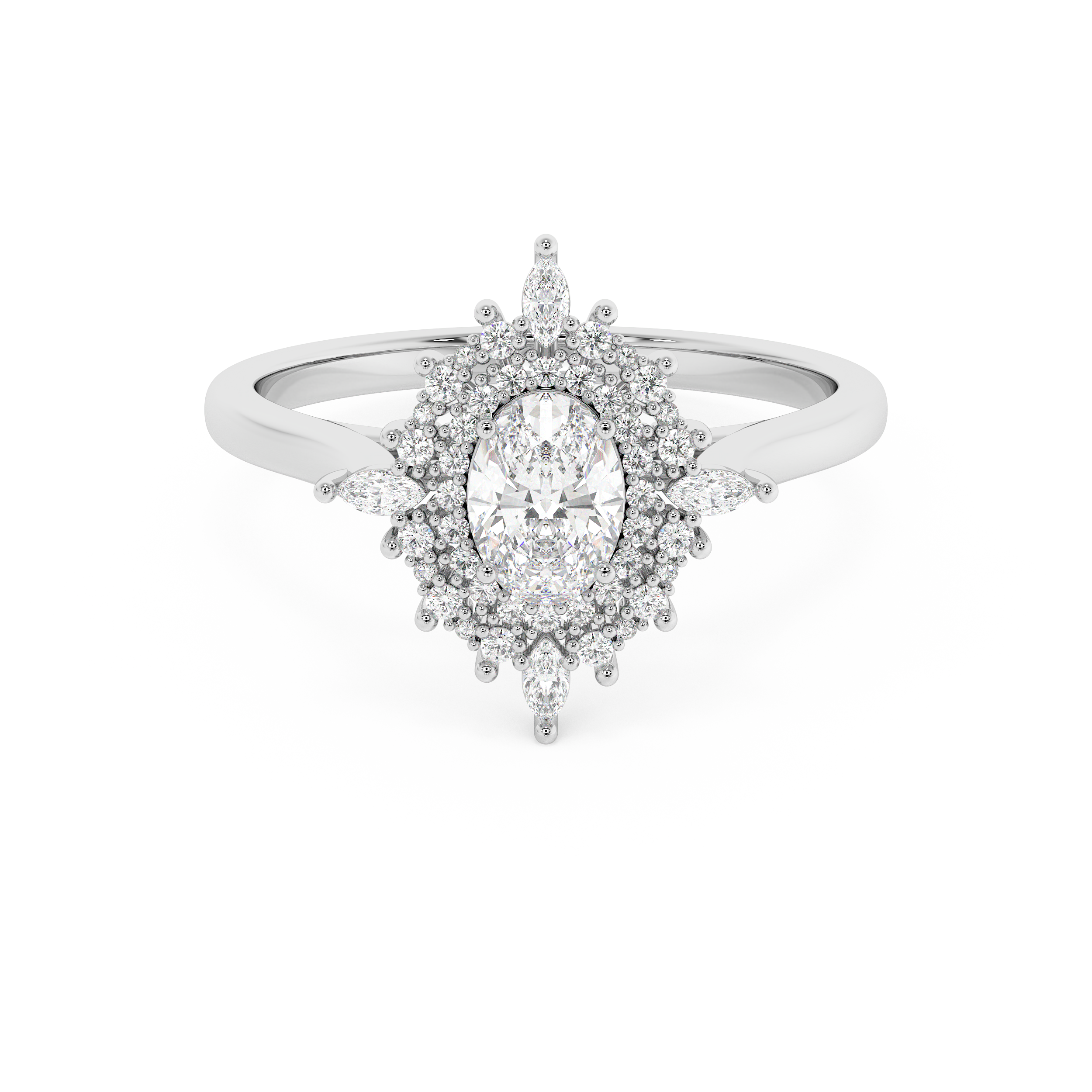 Emerald Solitaire Lab Grown Diamond Engagement Ring