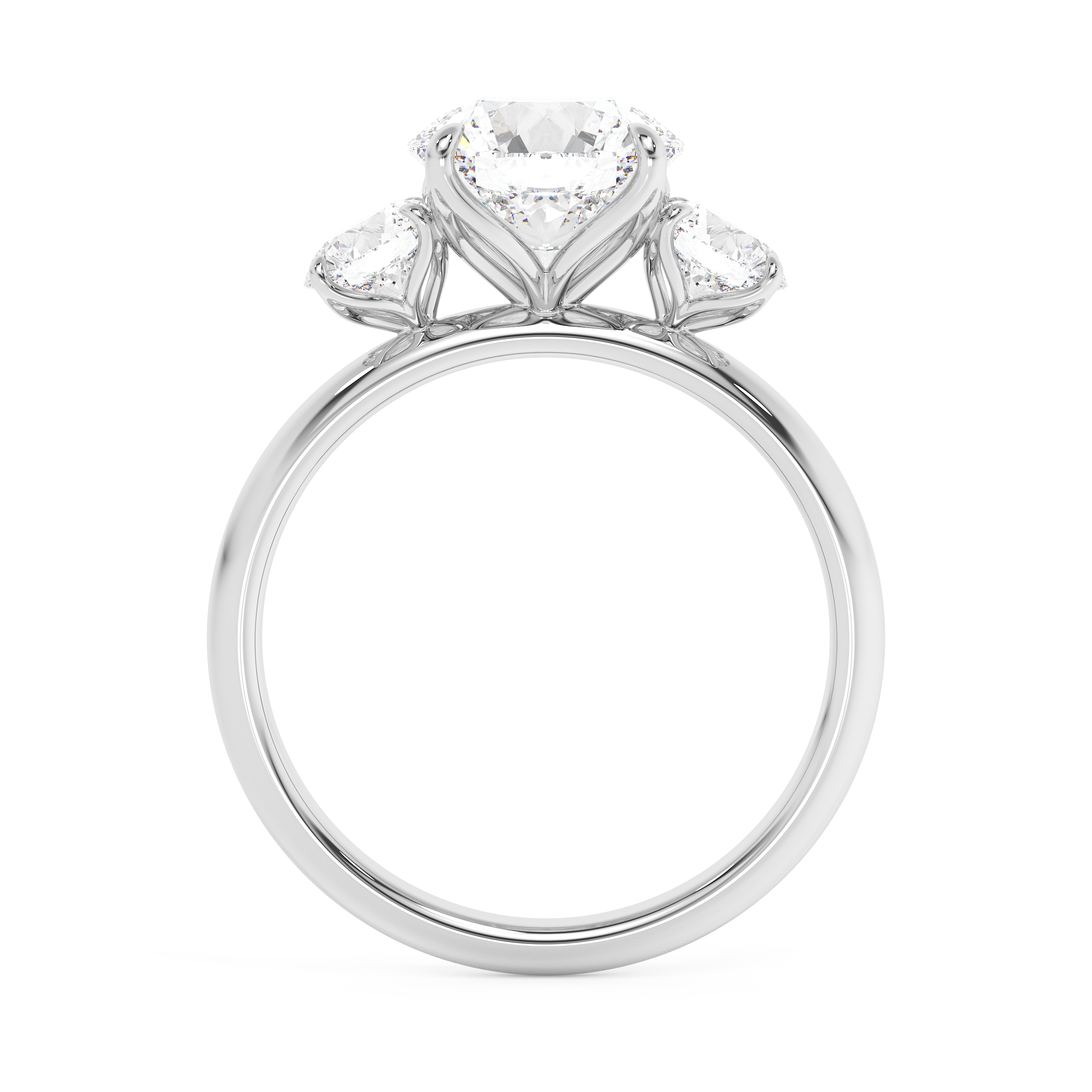 Emerald Solitaire Lab Grown Diamond Engagement Ring