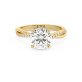 Emerald Solitaire Lab Grown Diamond Engagement Ring