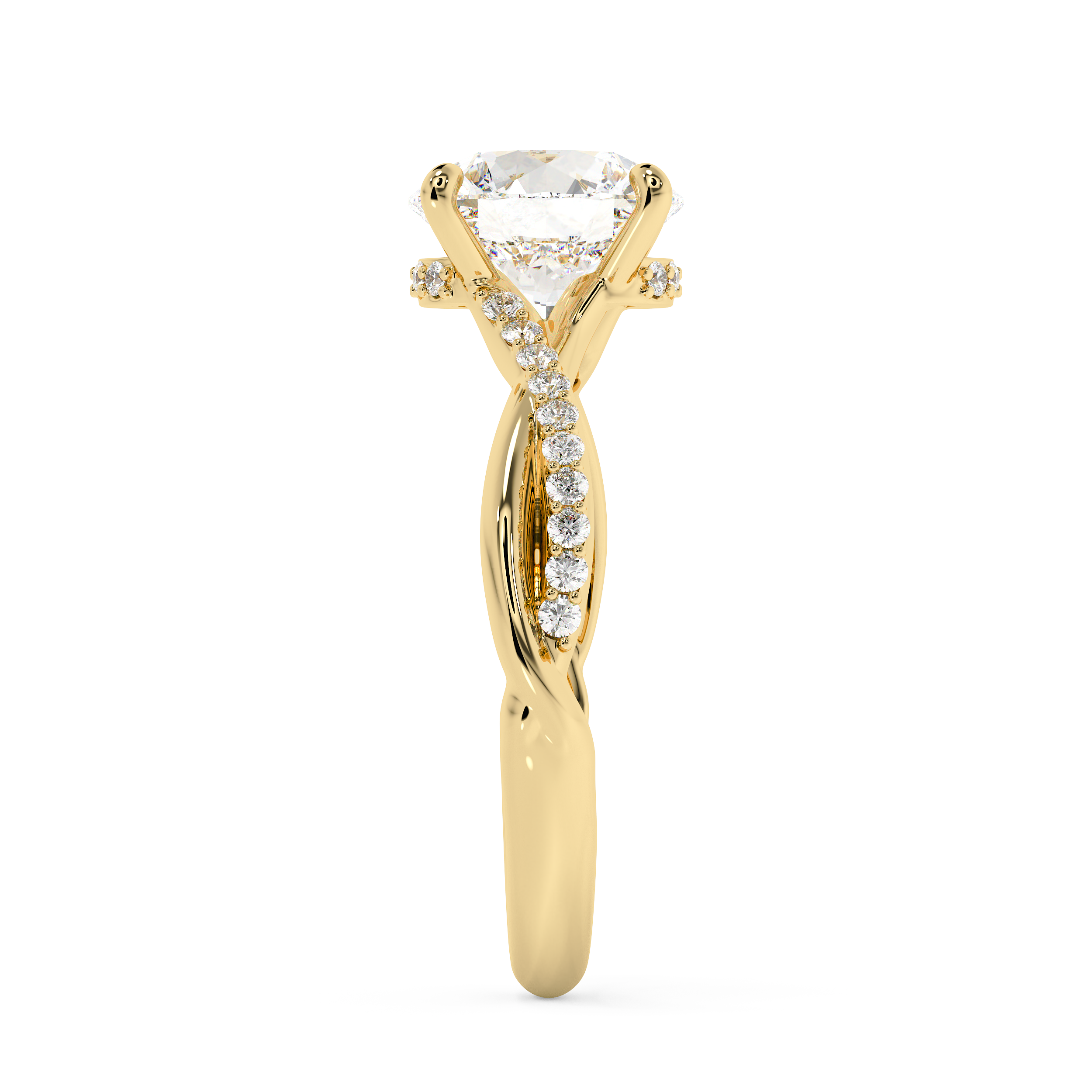 Emerald Solitaire Lab Grown Diamond Engagement Ring