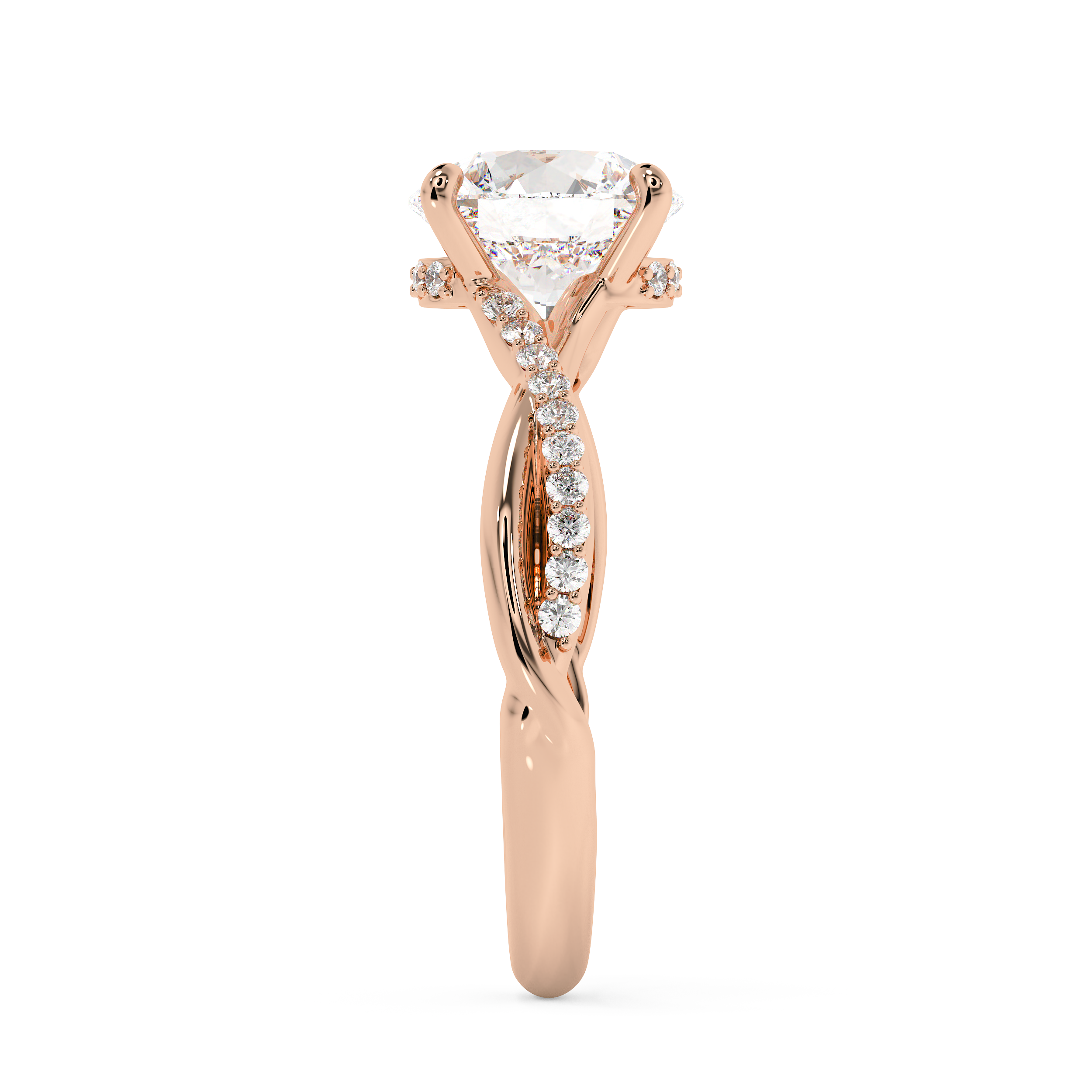 Emerald Solitaire Lab Grown Diamond Engagement Ring