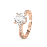 Emerald Solitaire Lab Grown Diamond Engagement Ring