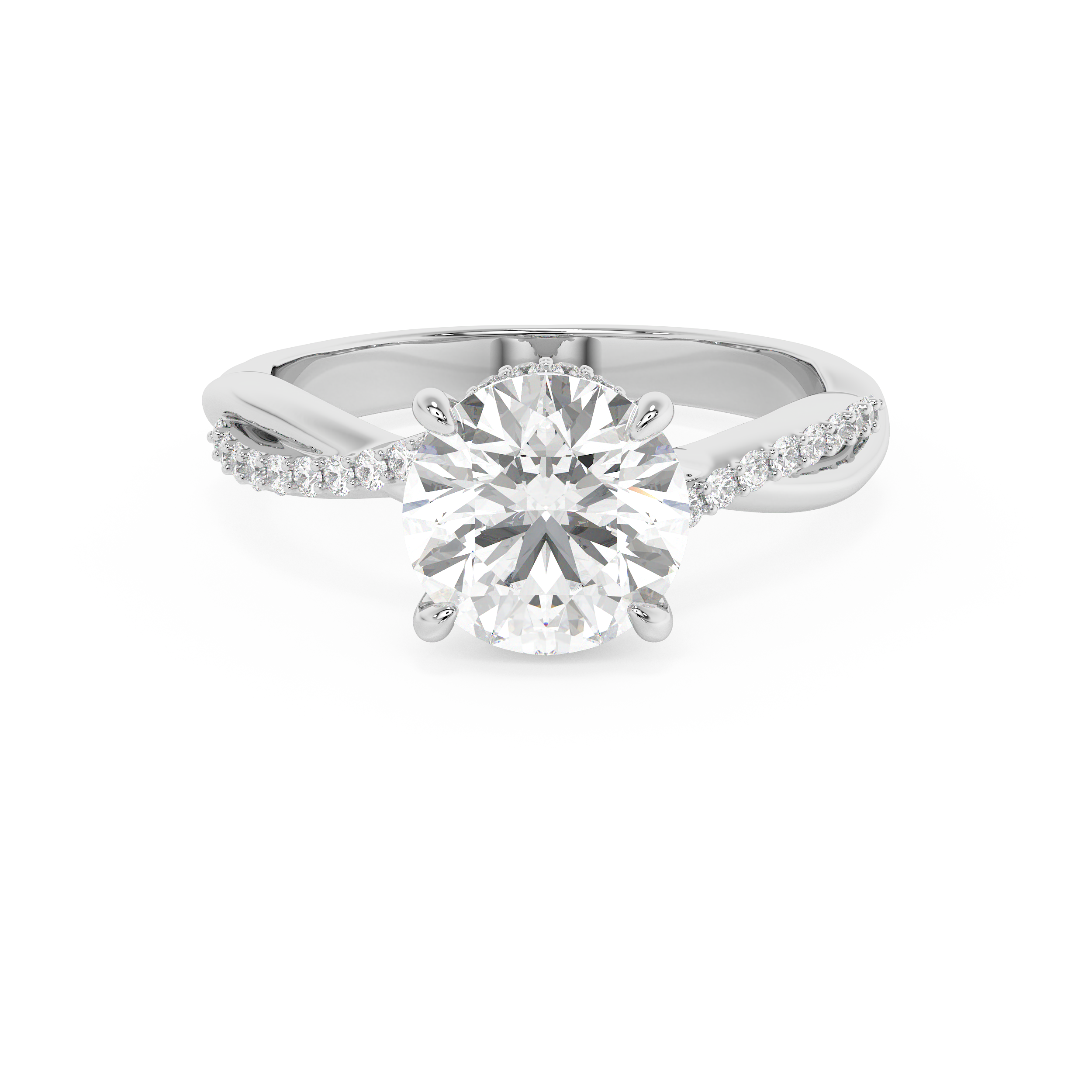 Emerald Solitaire Lab Grown Diamond Engagement Ring