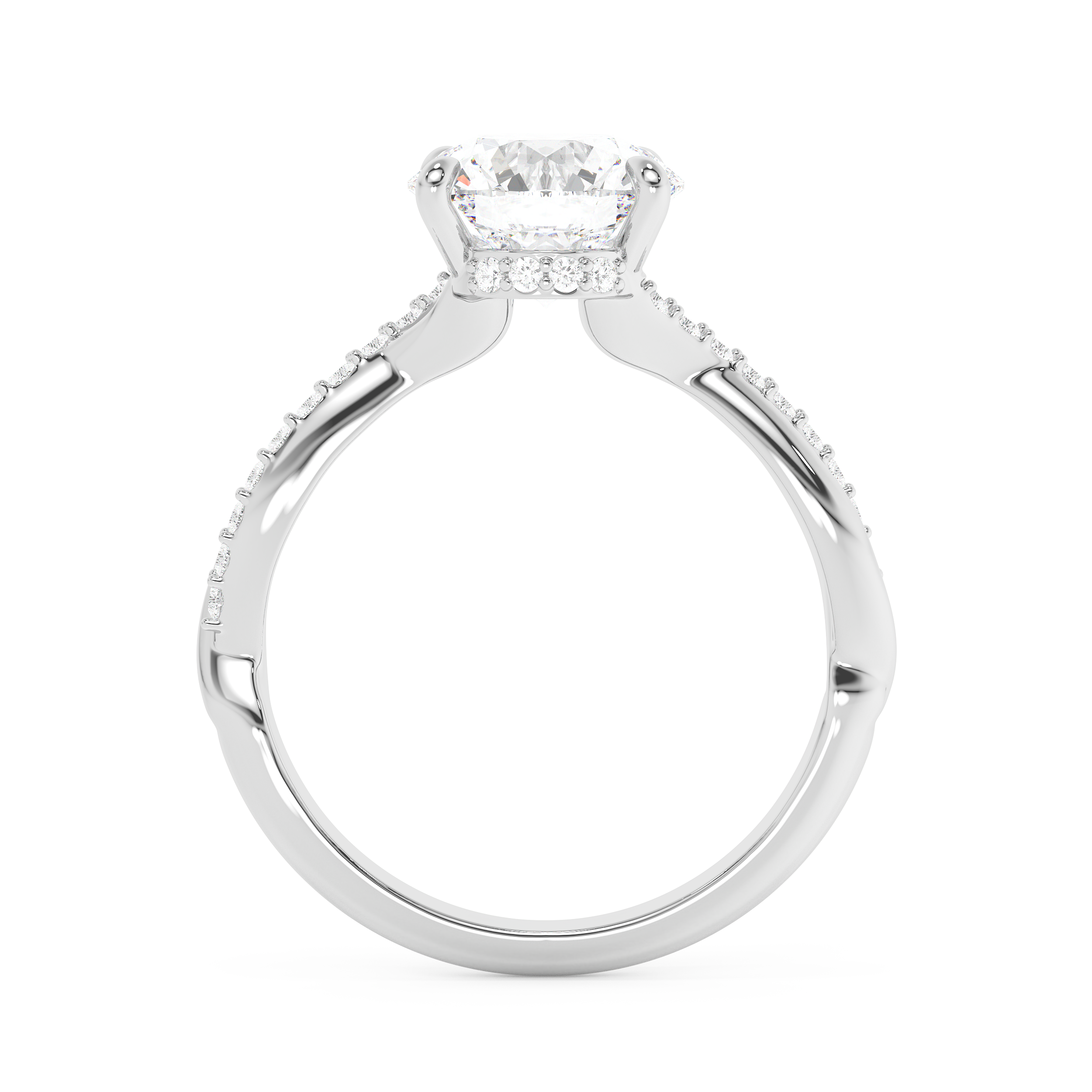 Emerald Solitaire Lab Grown Diamond Engagement Ring