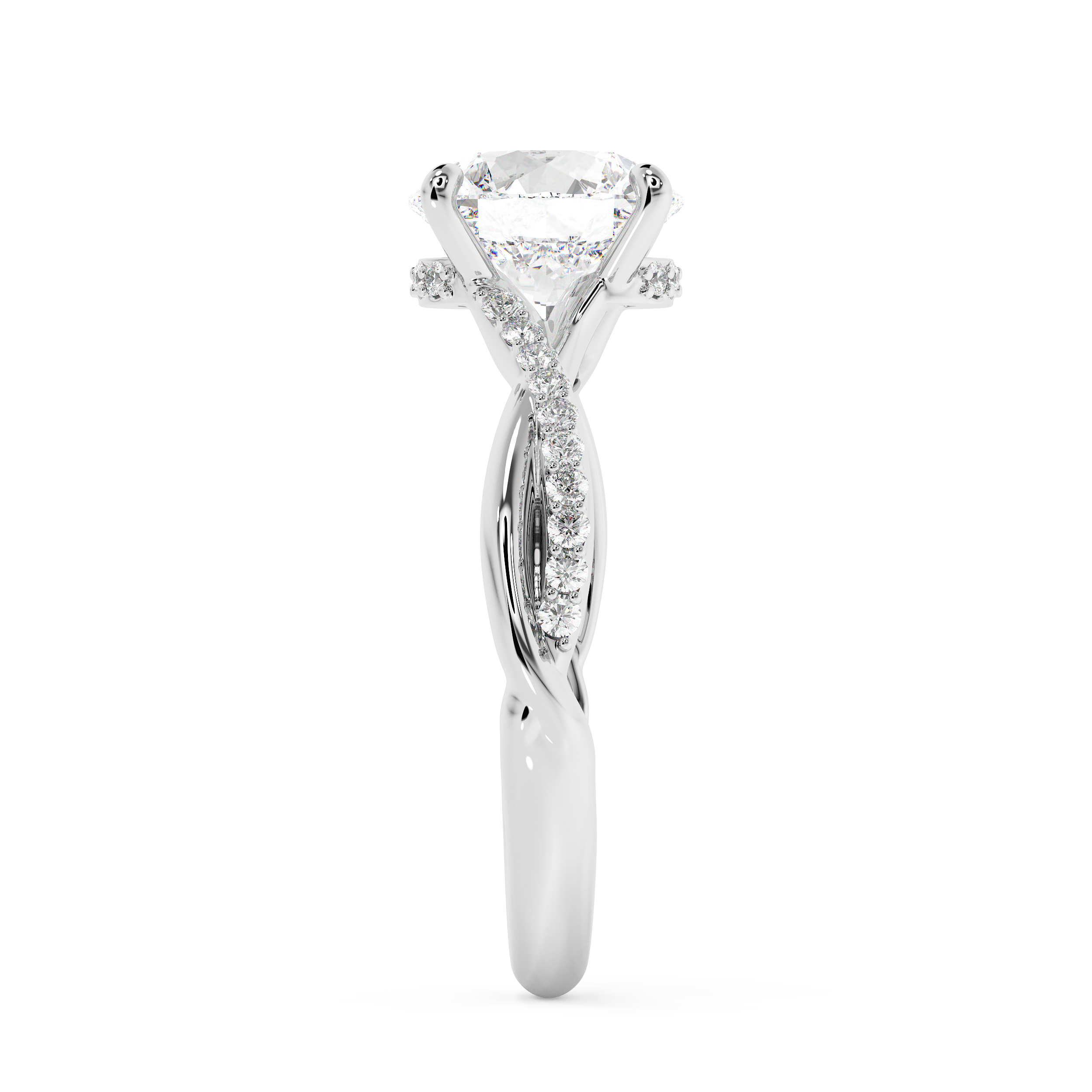Emerald Solitaire Lab Grown Diamond Engagement Ring