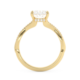 Emerald Solitaire Lab Grown Diamond Engagement Ring