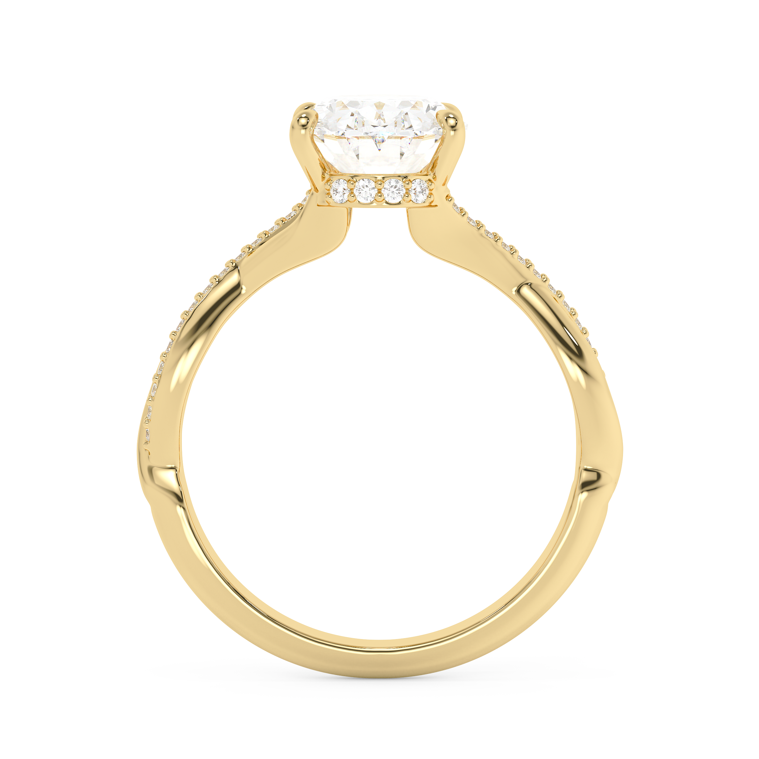 Emerald Solitaire Lab Grown Diamond Engagement Ring