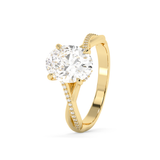 Emerald Solitaire Lab Grown Diamond Engagement Ring
