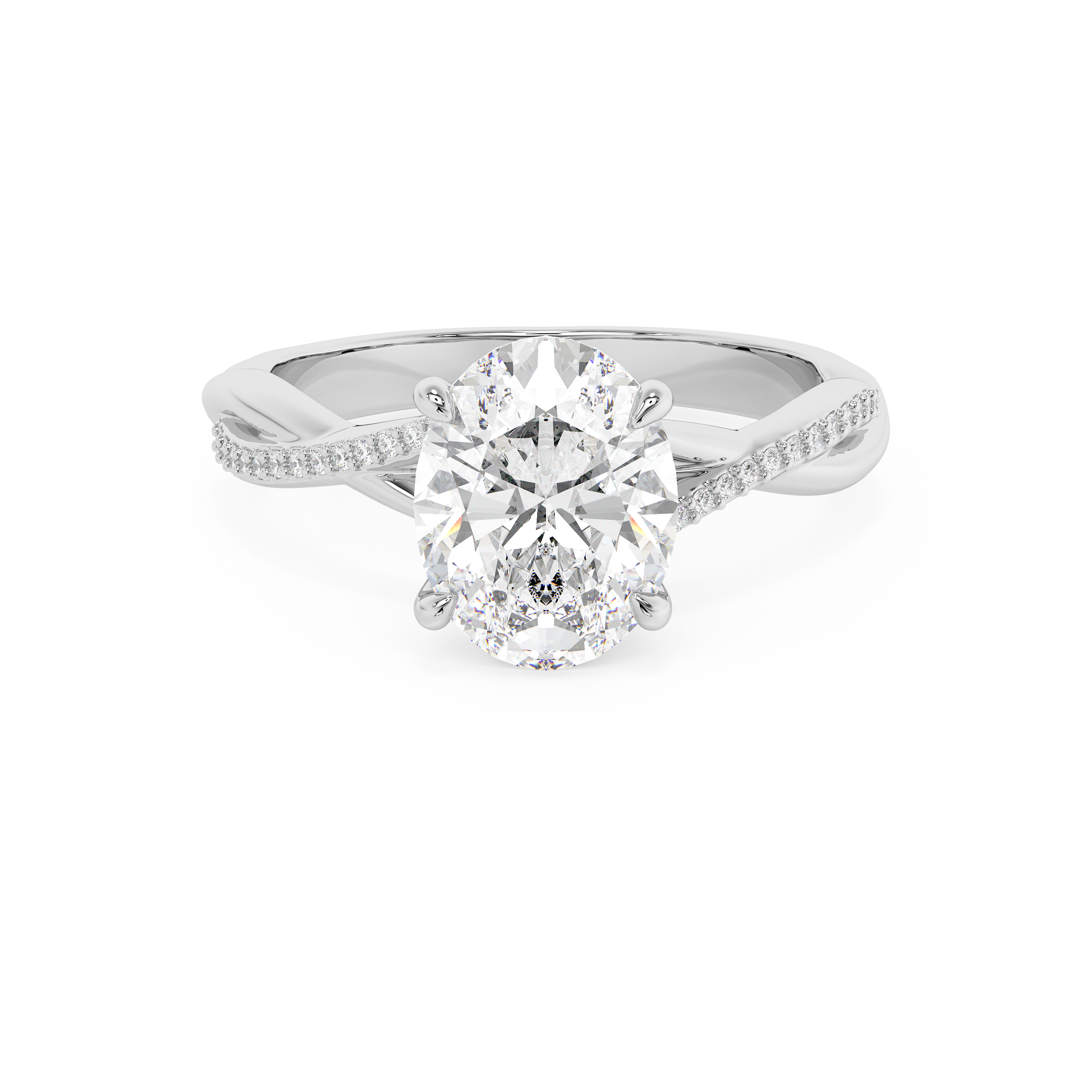 Emerald Solitaire Lab Grown Diamond Engagement Ring