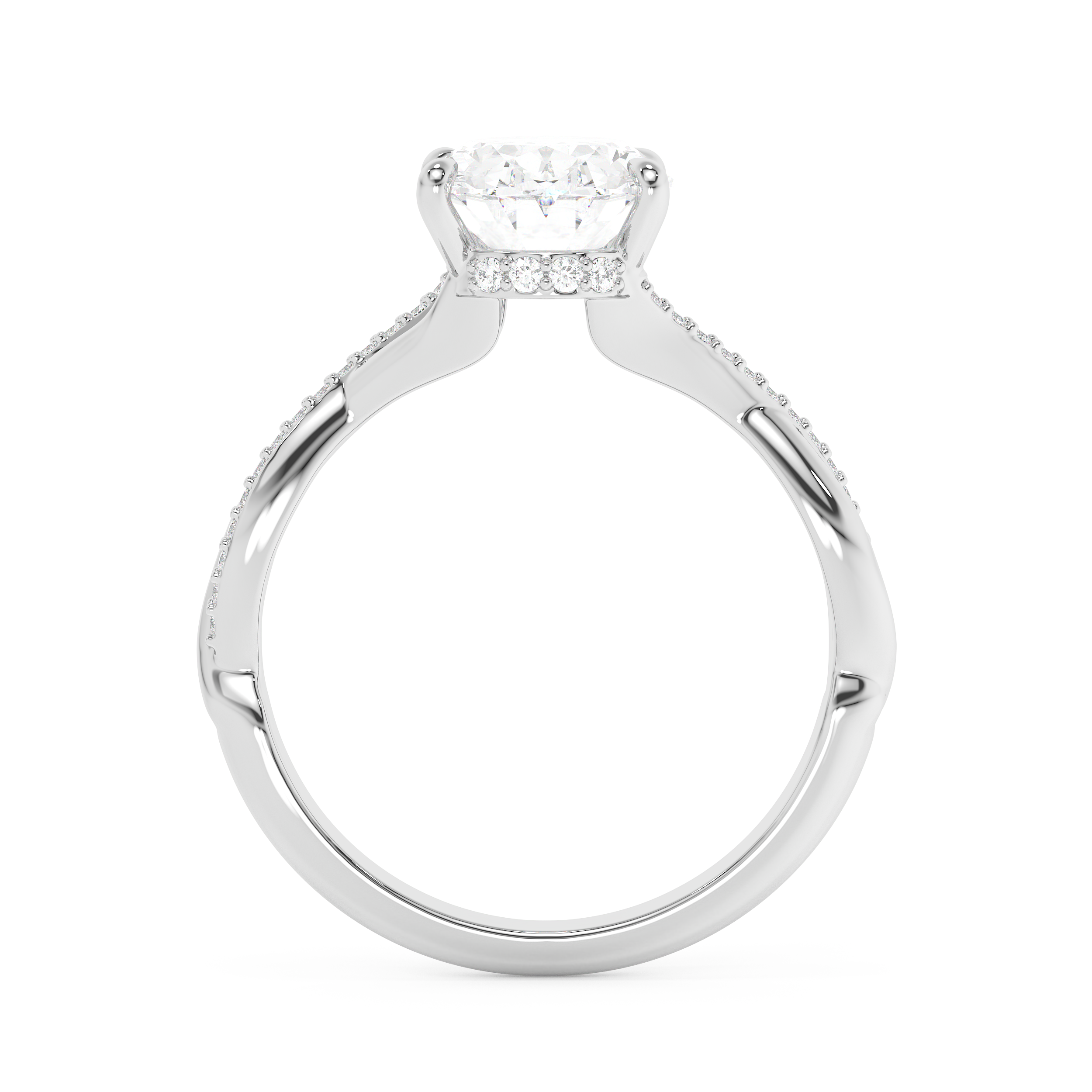 Emerald Solitaire Lab Grown Diamond Engagement Ring