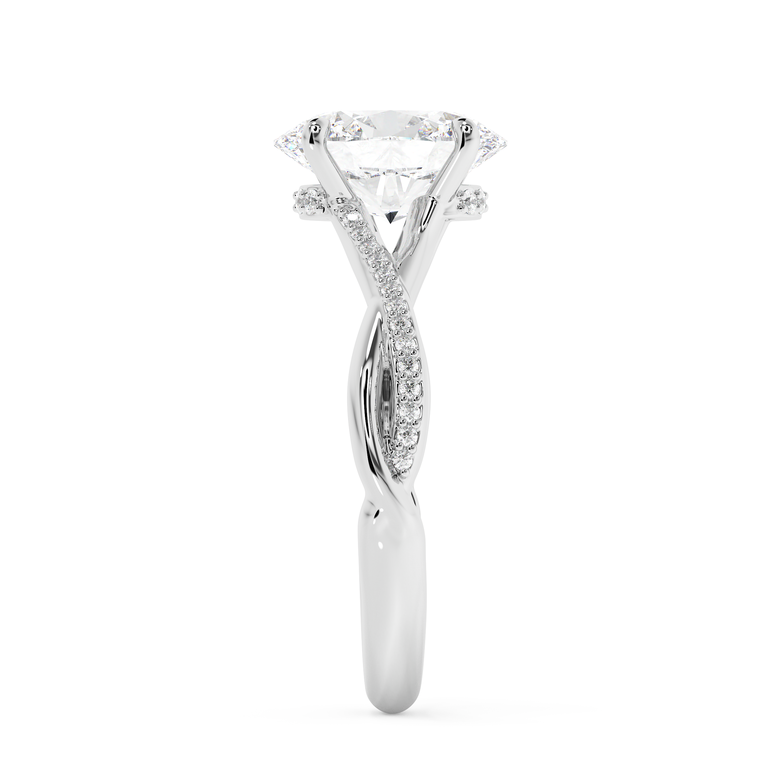 Emerald Solitaire Lab Grown Diamond Engagement Ring