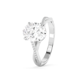 Emerald Solitaire Lab Grown Diamond Engagement Ring