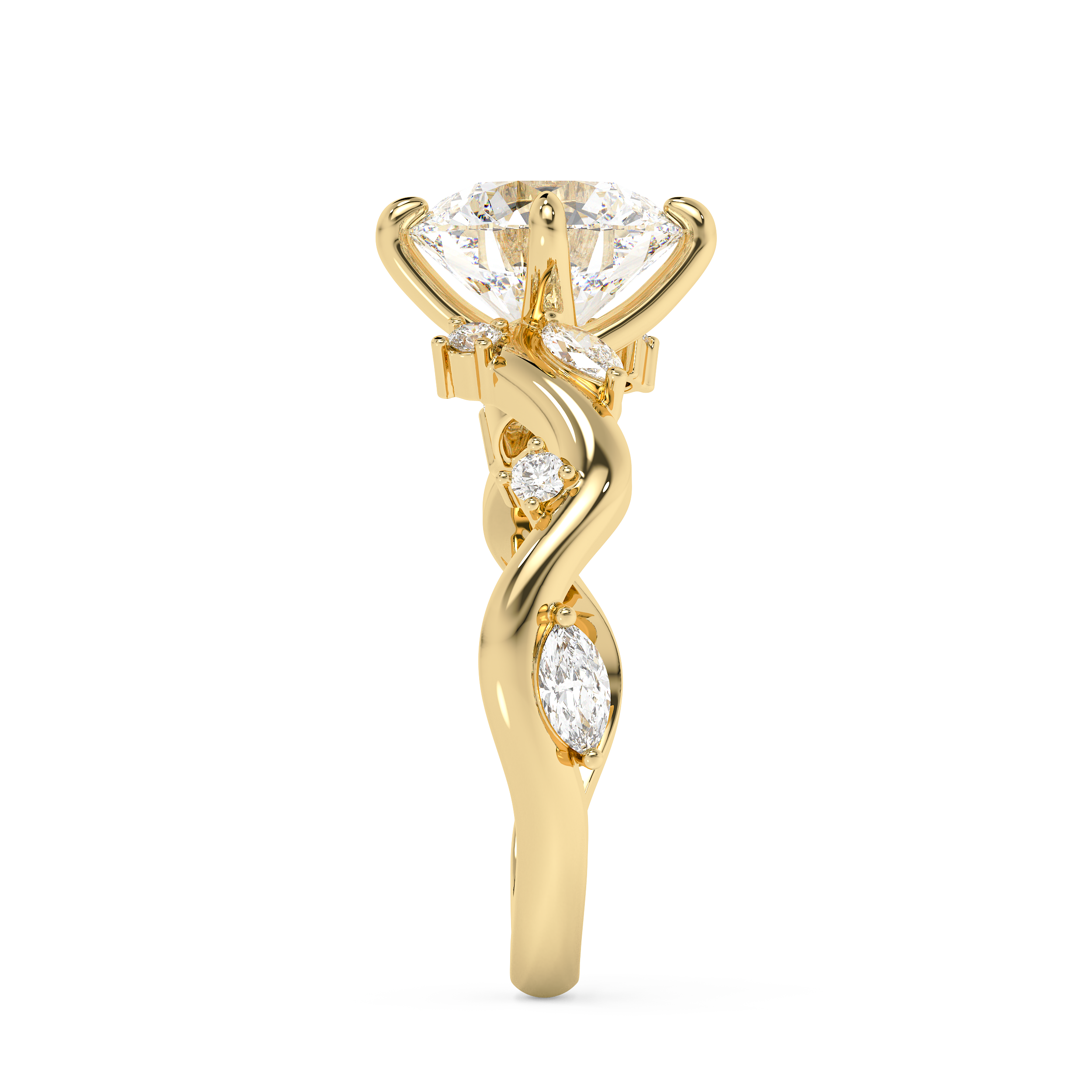 Emerald Solitaire Lab Grown Diamond Engagement Ring