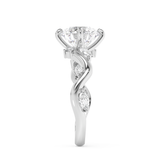 Emerald Solitaire Lab Grown Diamond Engagement Ring