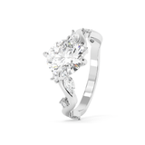 Emerald Solitaire Lab Grown Diamond Engagement Ring
