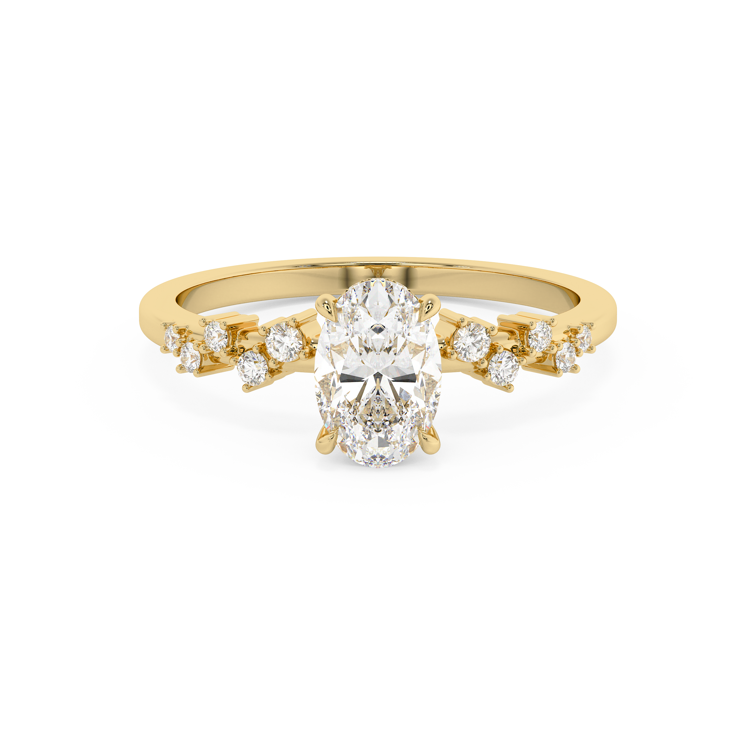 Emerald Solitaire Lab Grown Diamond Engagement Ring