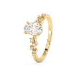Emerald Solitaire Lab Grown Diamond Engagement Ring