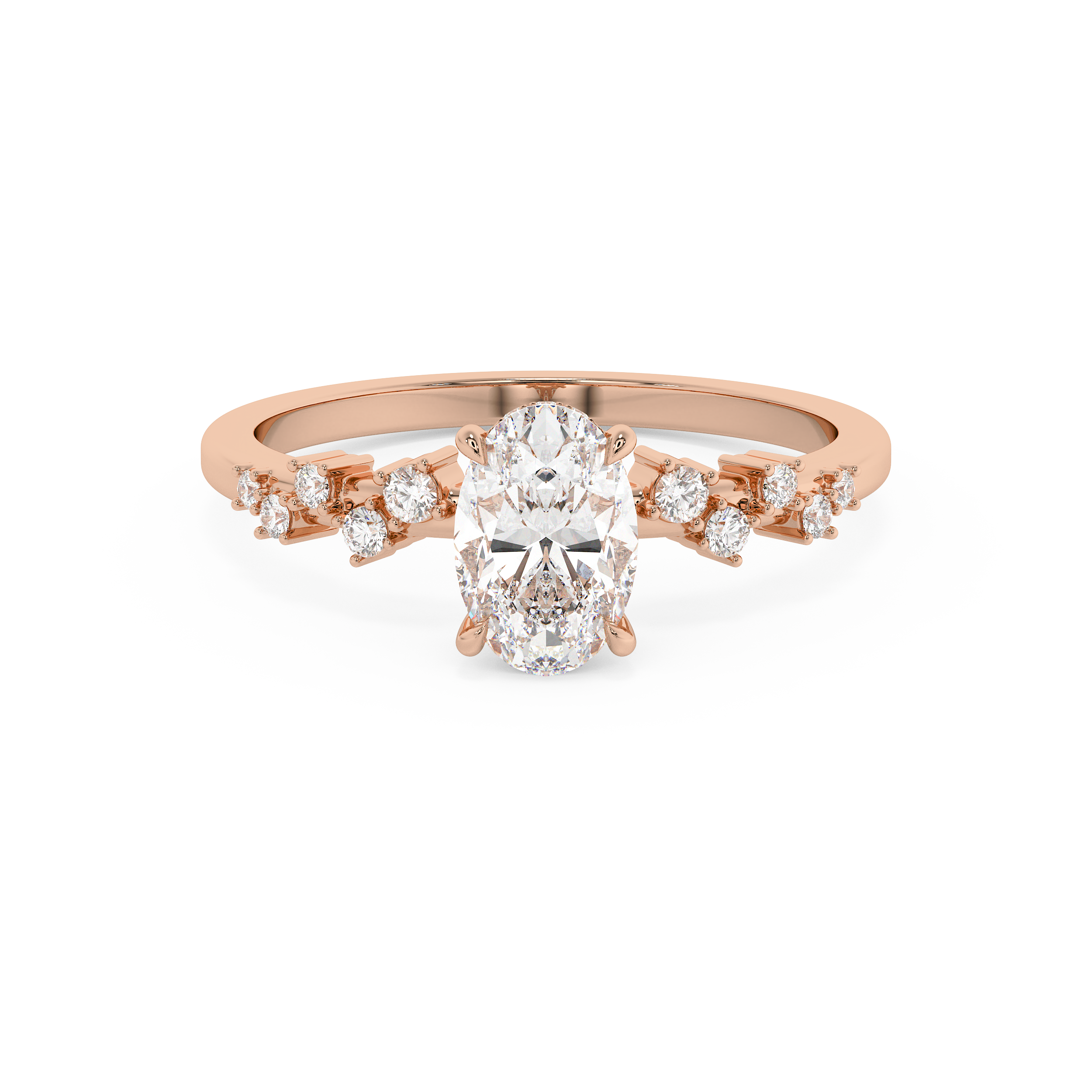 Emerald Solitaire Lab Grown Diamond Engagement Ring