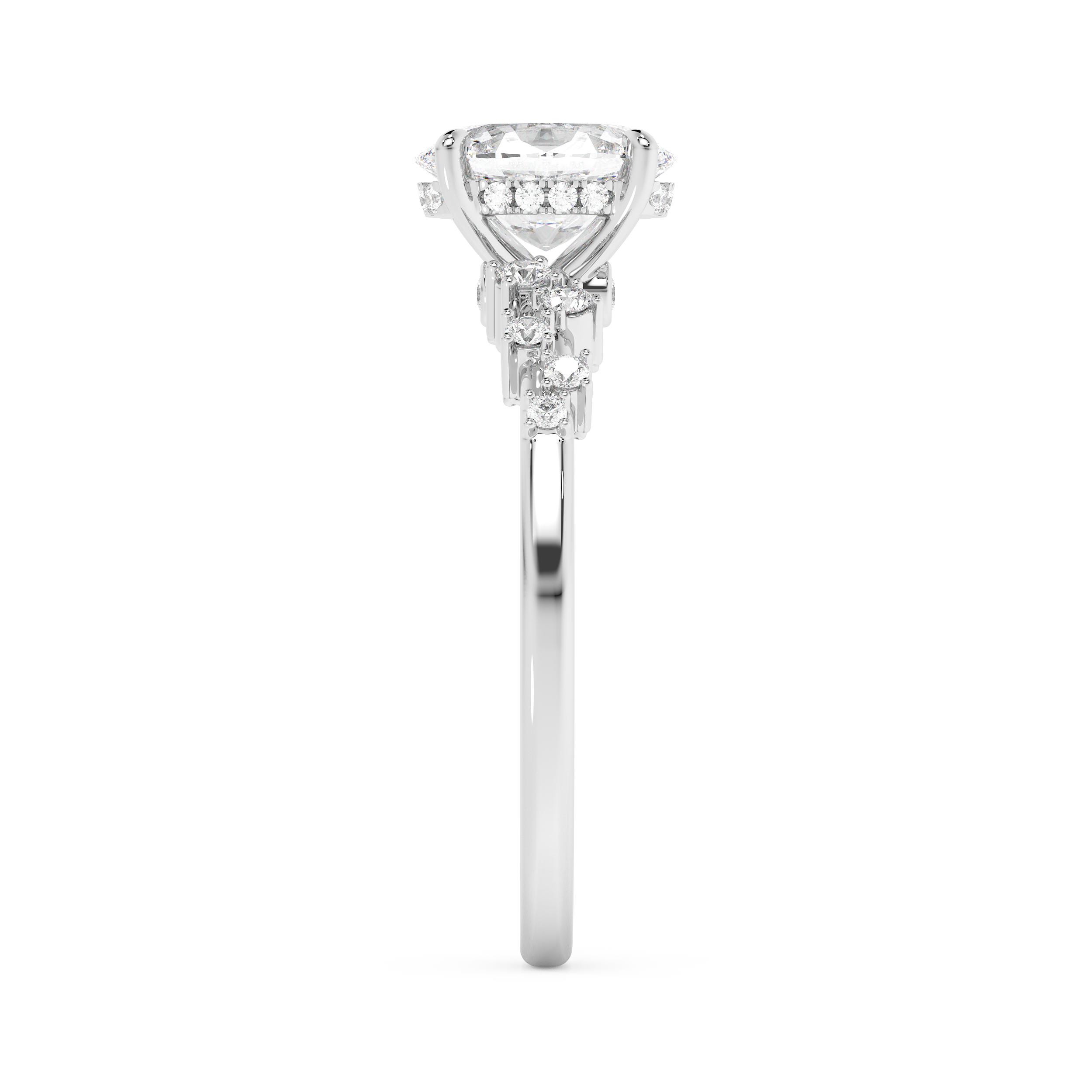 Emerald Solitaire Lab Grown Diamond Engagement Ring