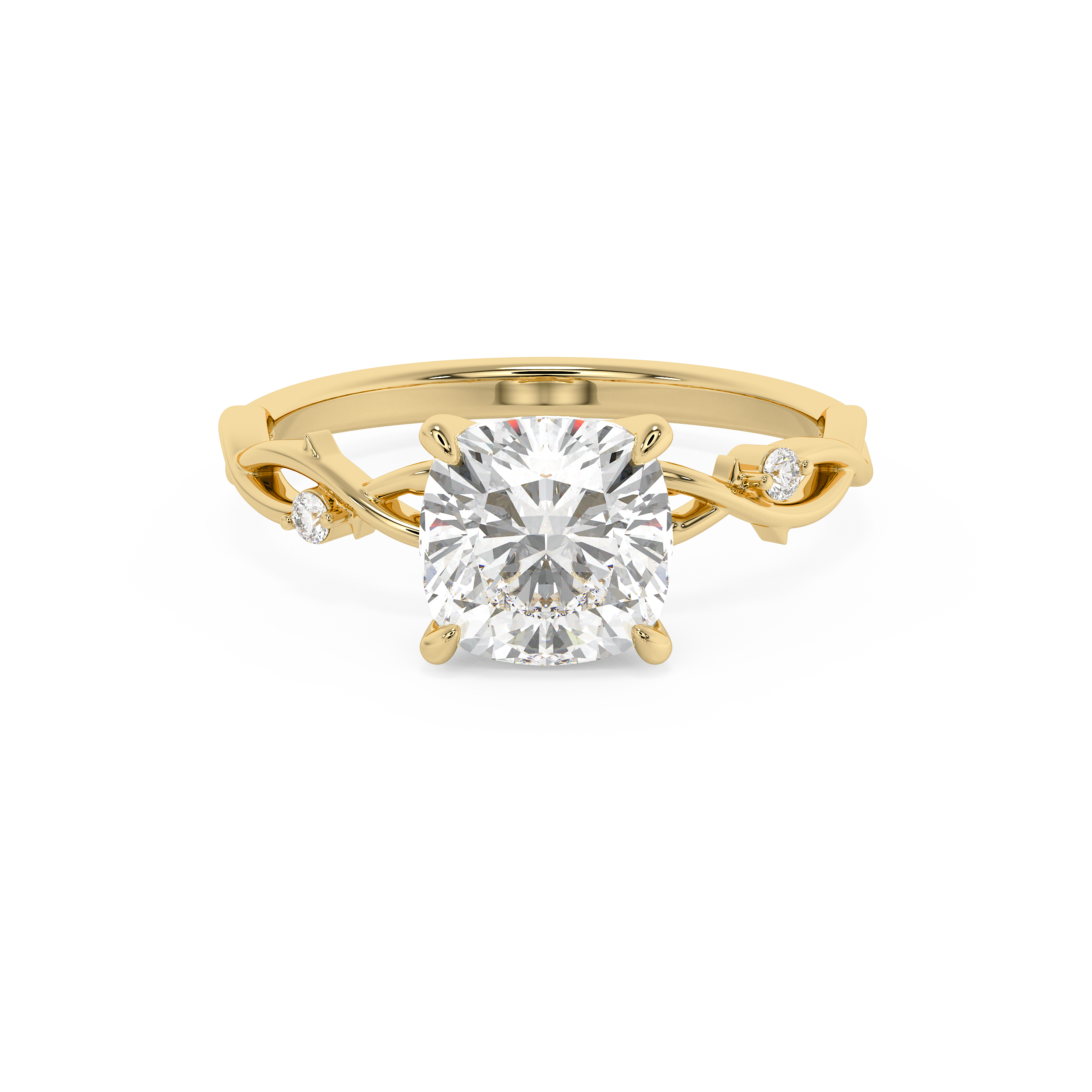 Emerald Solitaire Lab Grown Diamond Engagement Ring
