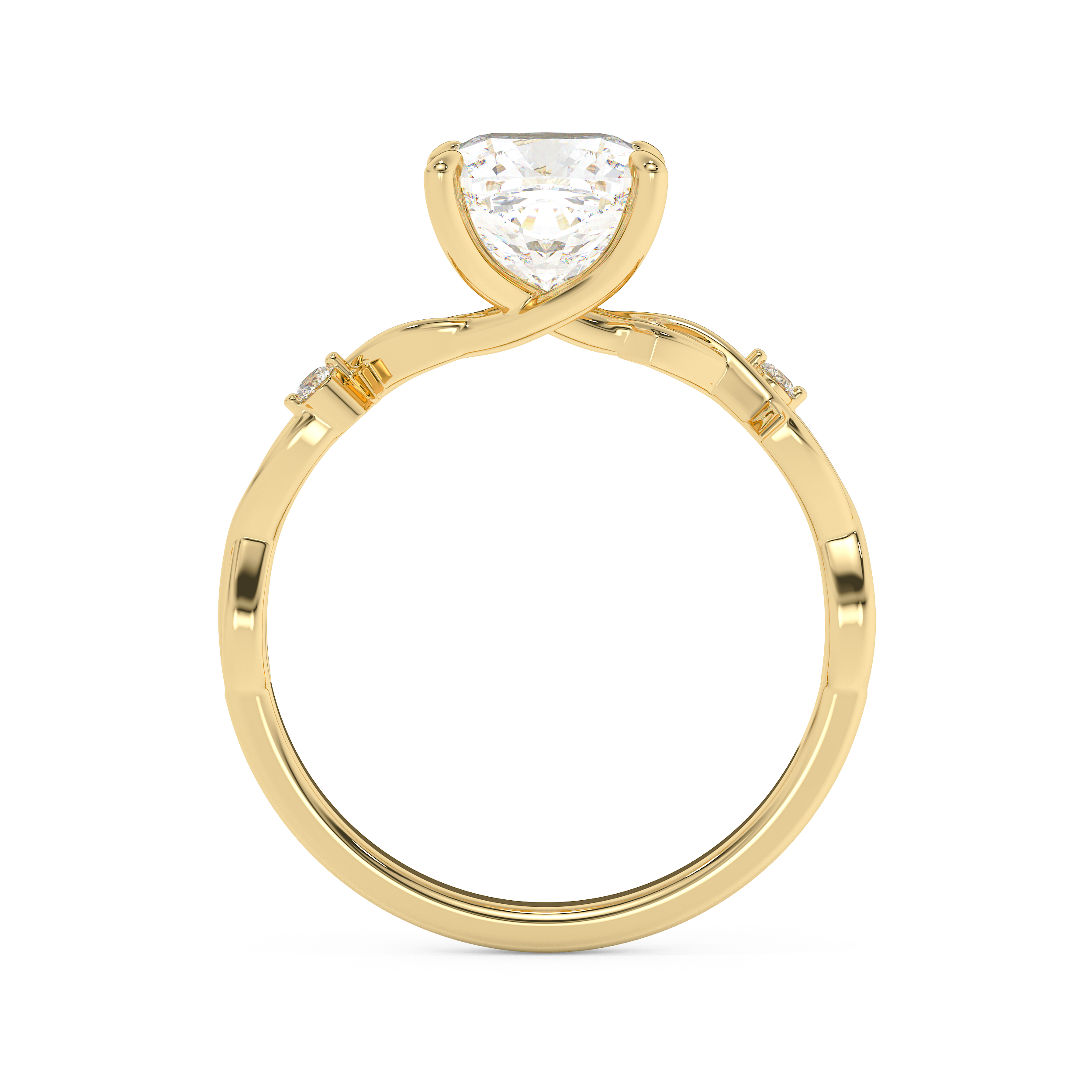Emerald Solitaire Lab Grown Diamond Engagement Ring