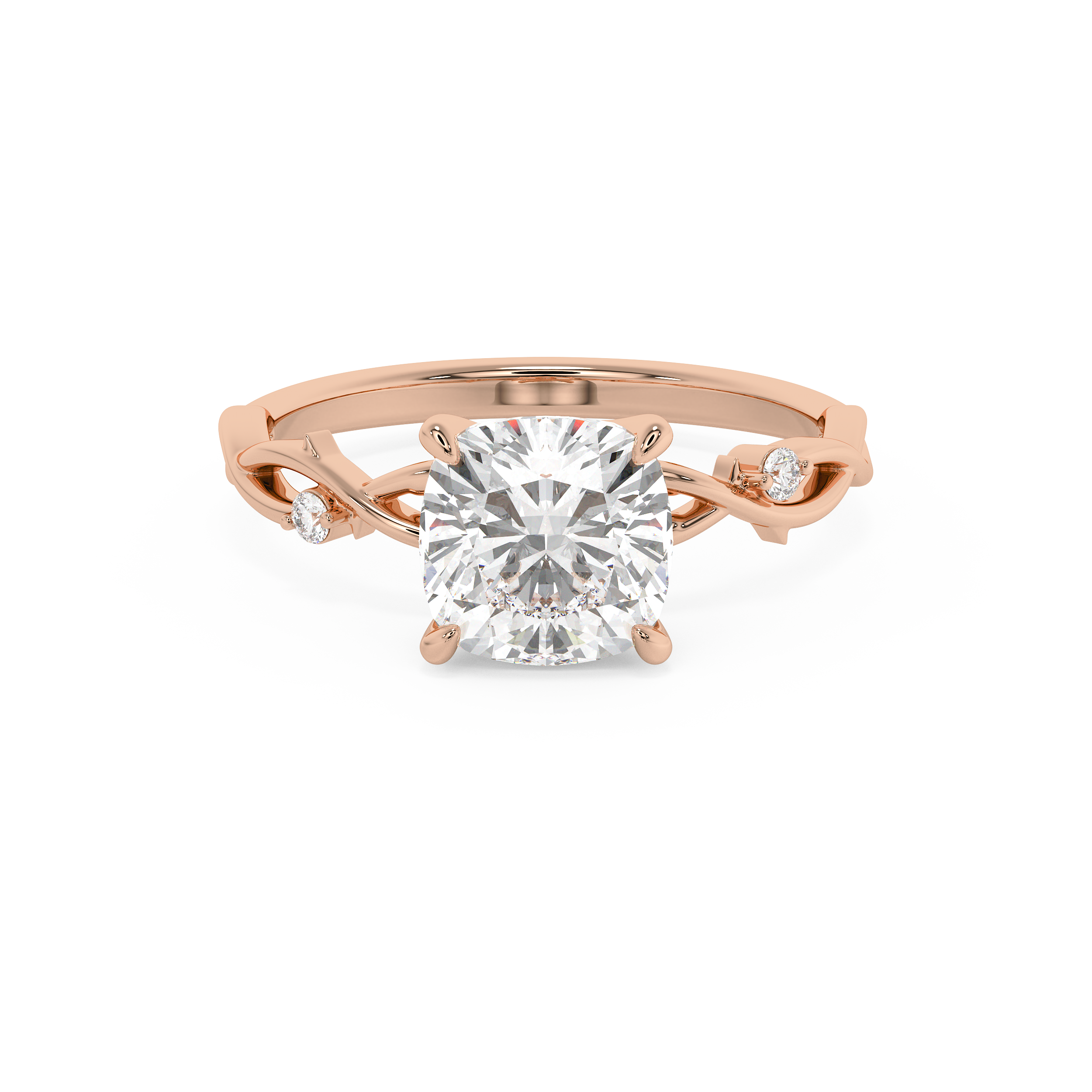 Emerald Solitaire Lab Grown Diamond Engagement Ring