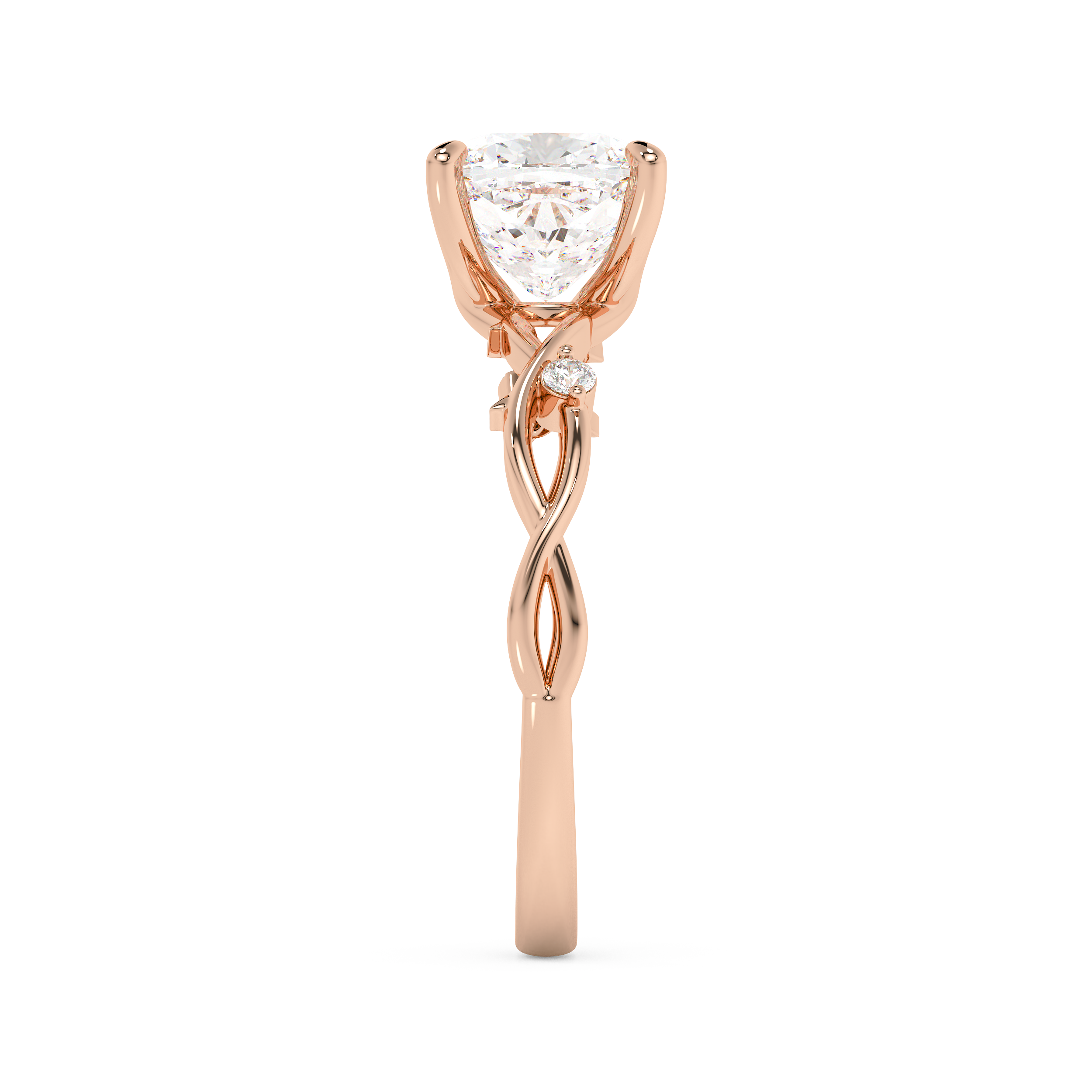 Emerald Solitaire Lab Grown Diamond Engagement Ring