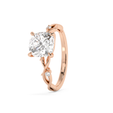 Emerald Solitaire Lab Grown Diamond Engagement Ring