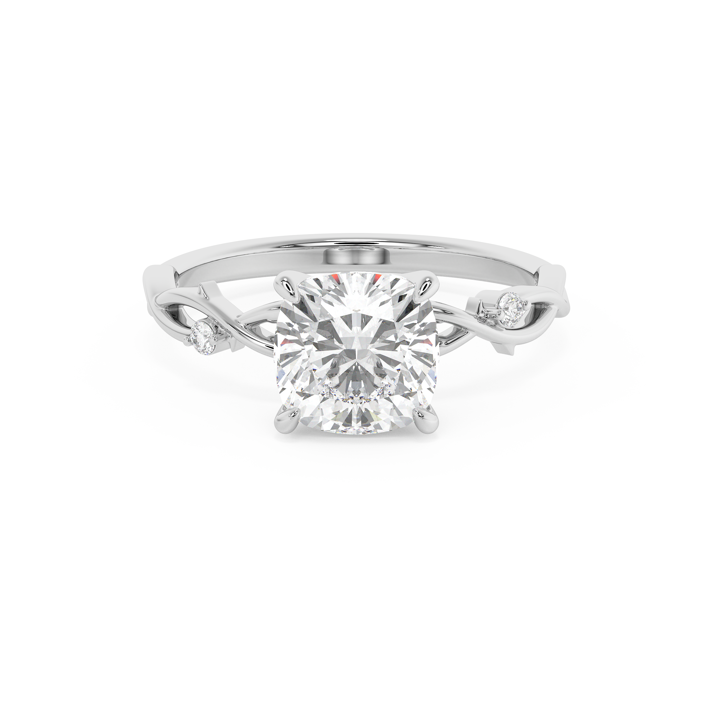 Emerald Solitaire Lab Grown Diamond Engagement Ring