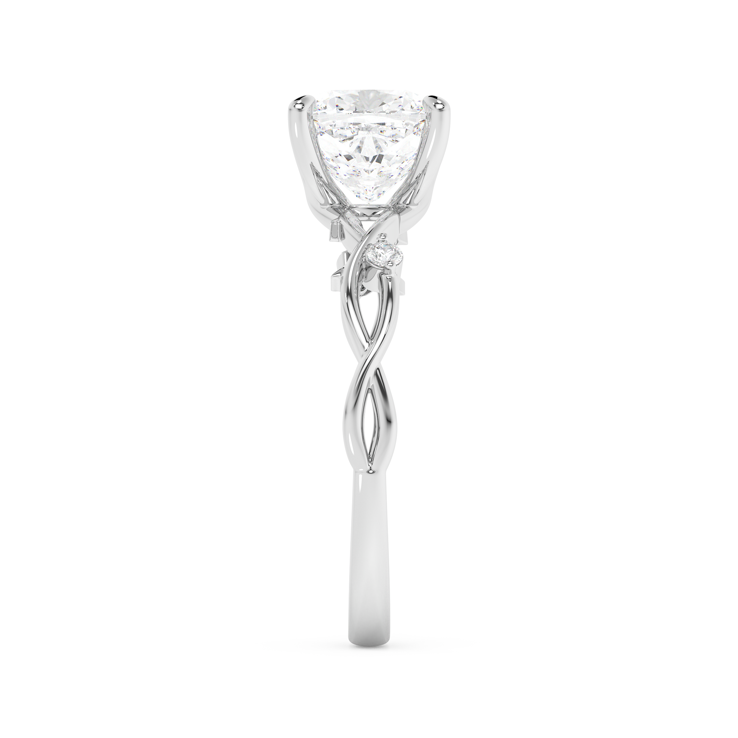 Emerald Solitaire Lab Grown Diamond Engagement Ring