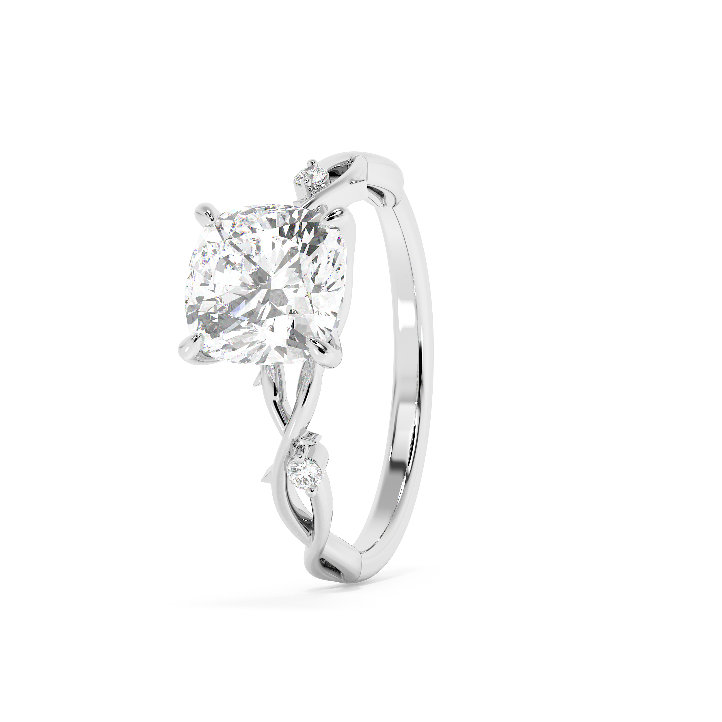 Emerald Solitaire Lab Grown Diamond Engagement Ring