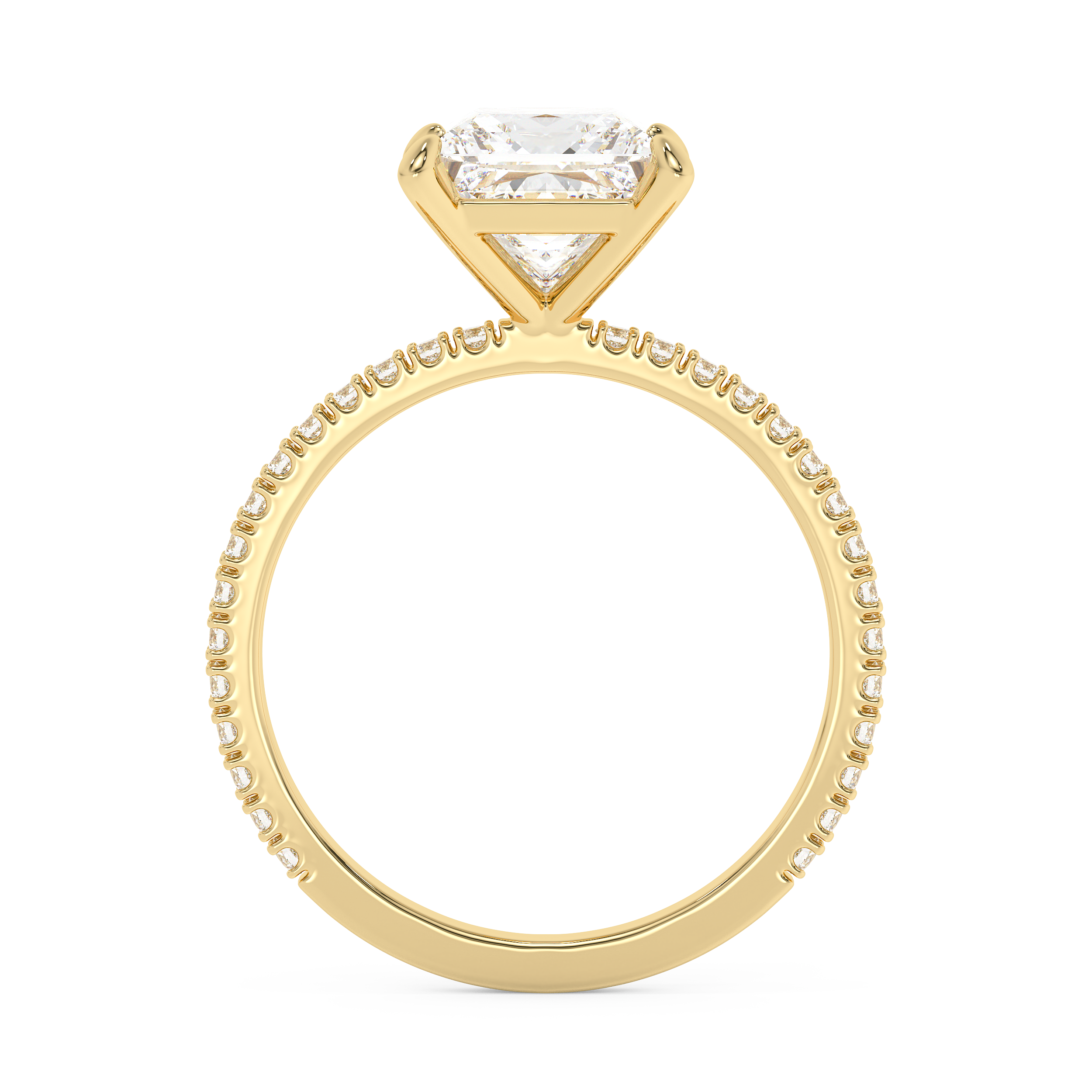 Emerald Solitaire Lab Grown Diamond Engagement Ring