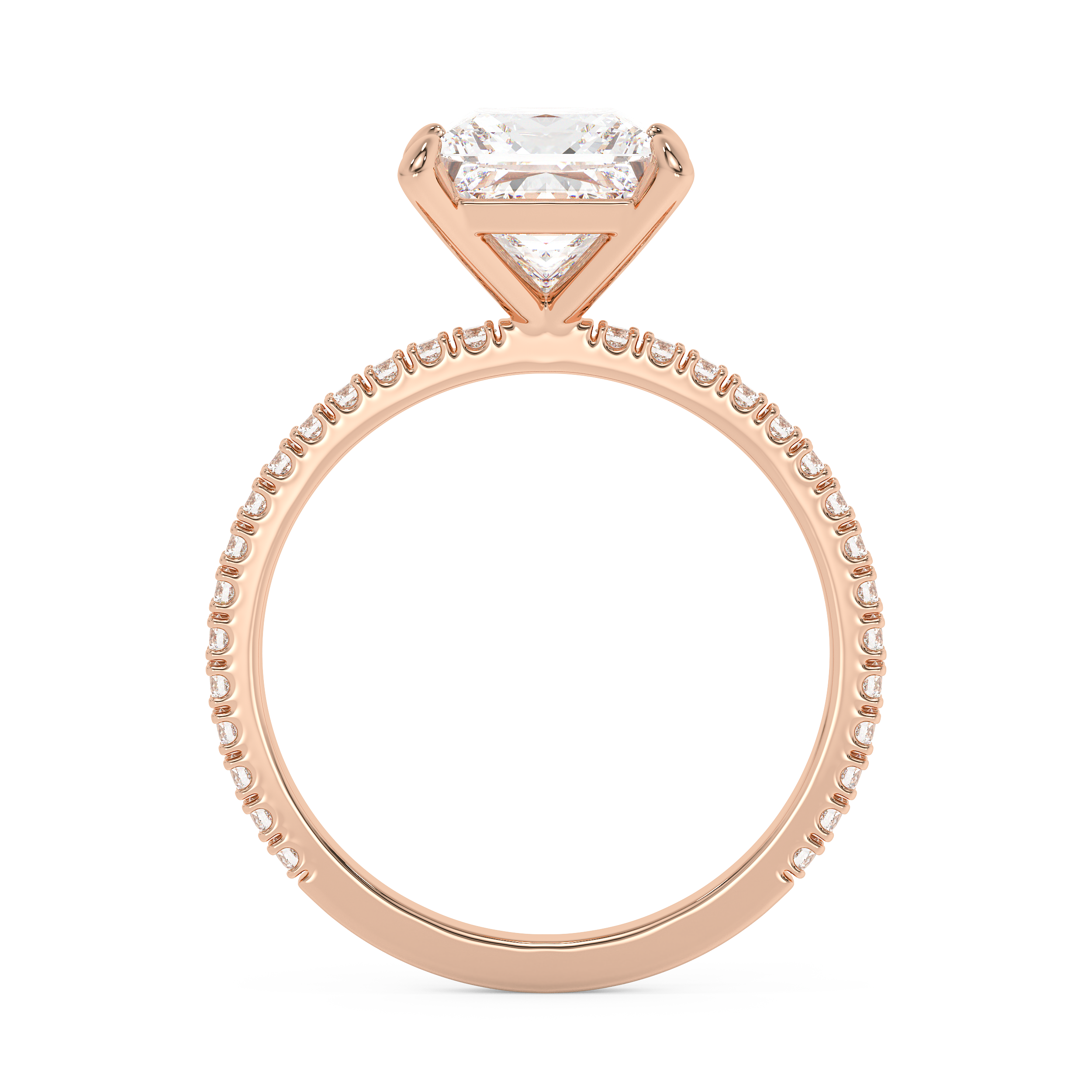 Emerald Solitaire Lab Grown Diamond Engagement Ring