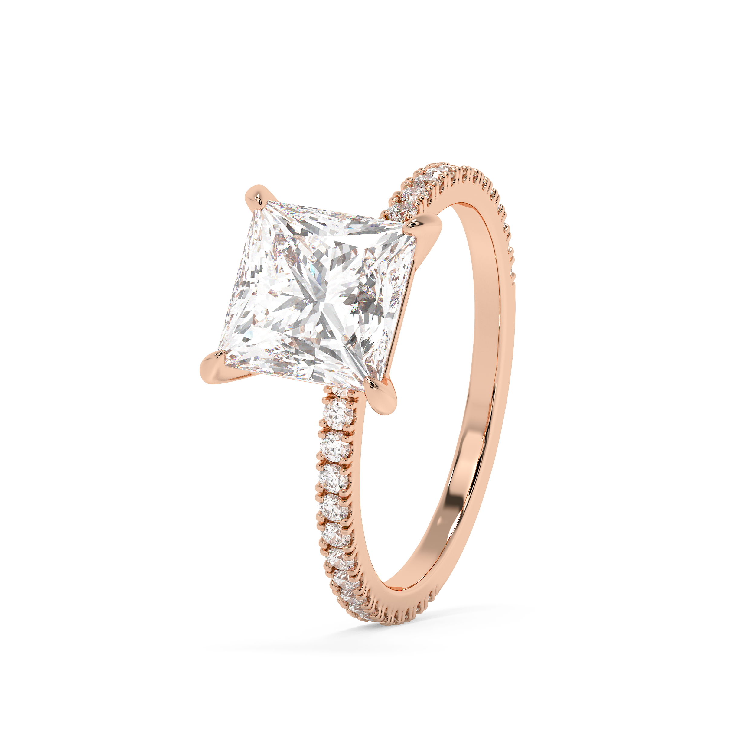 Emerald Solitaire Lab Grown Diamond Engagement Ring