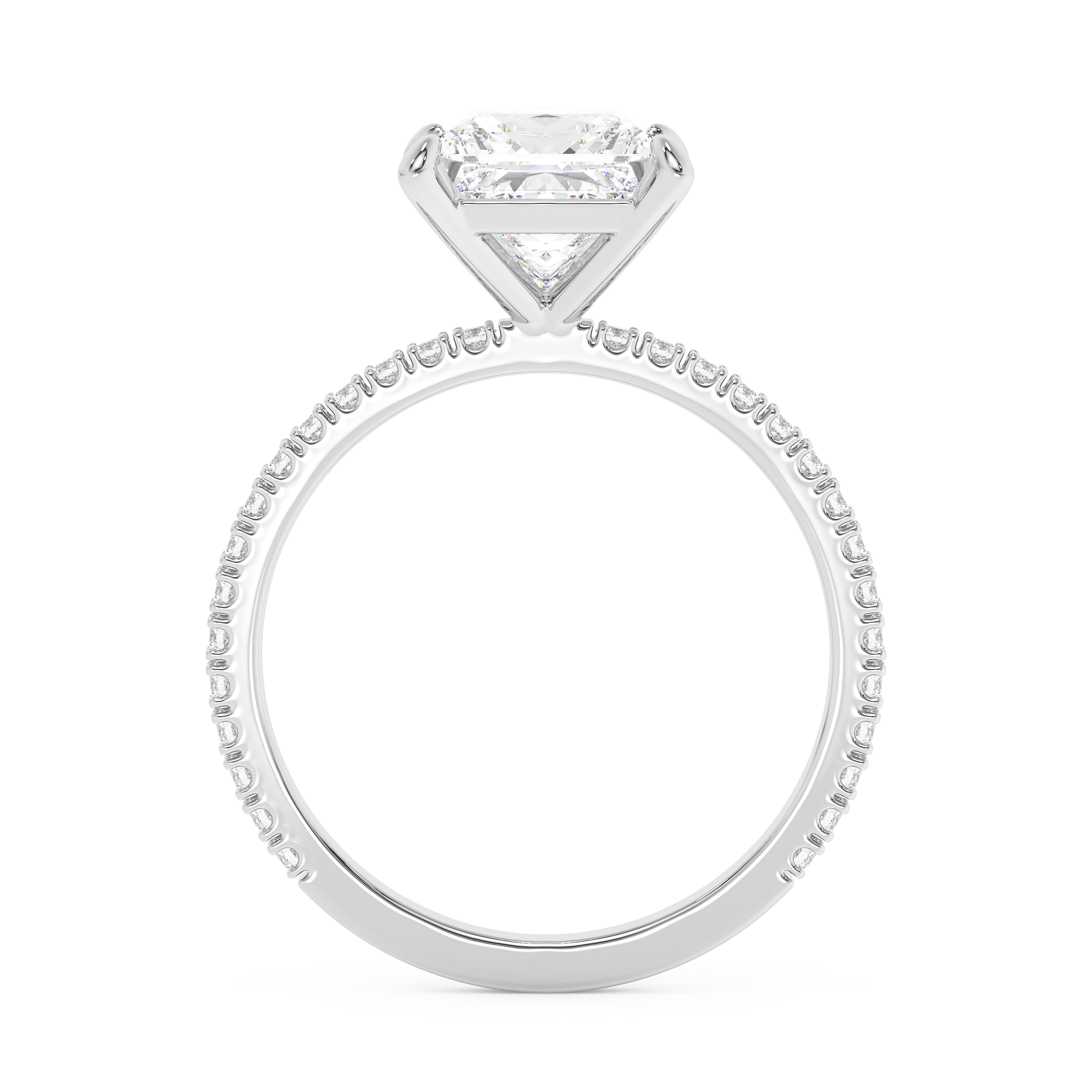 Emerald Solitaire Lab Grown Diamond Engagement Ring