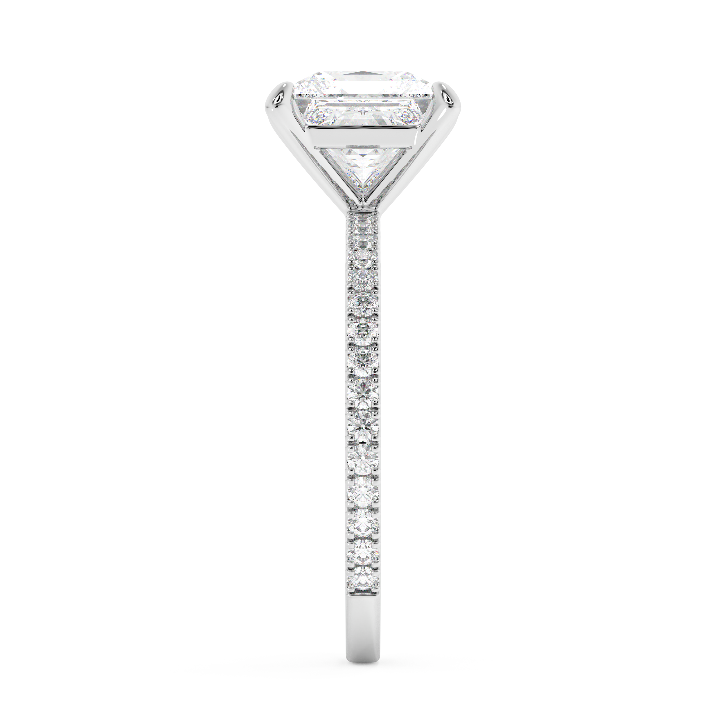 Emerald Solitaire Lab Grown Diamond Engagement Ring