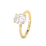 Emerald Solitaire Lab Grown Diamond Engagement Ring
