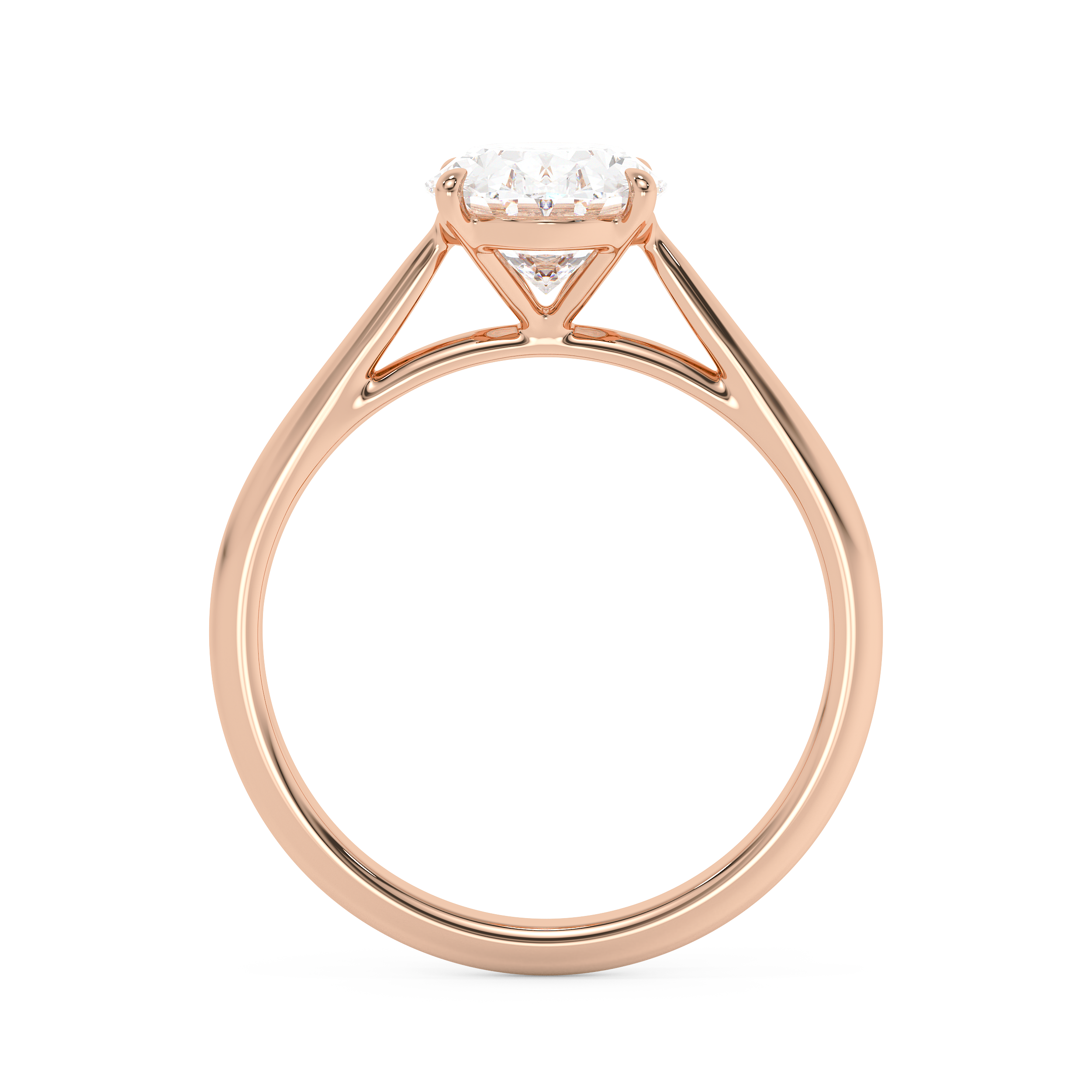 Emerald Solitaire Lab Grown Diamond Engagement Ring