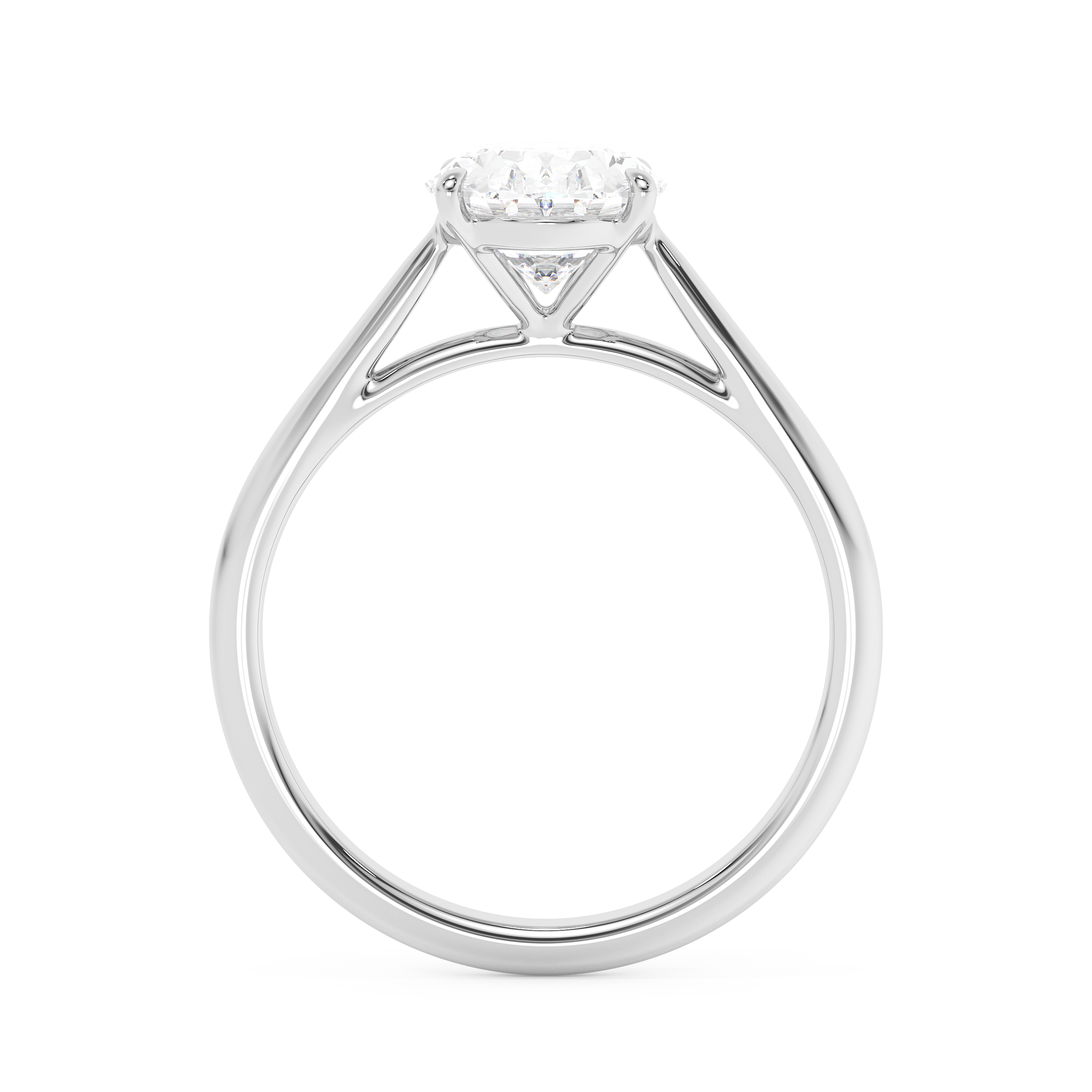 Emerald Solitaire Lab Grown Diamond Engagement Ring