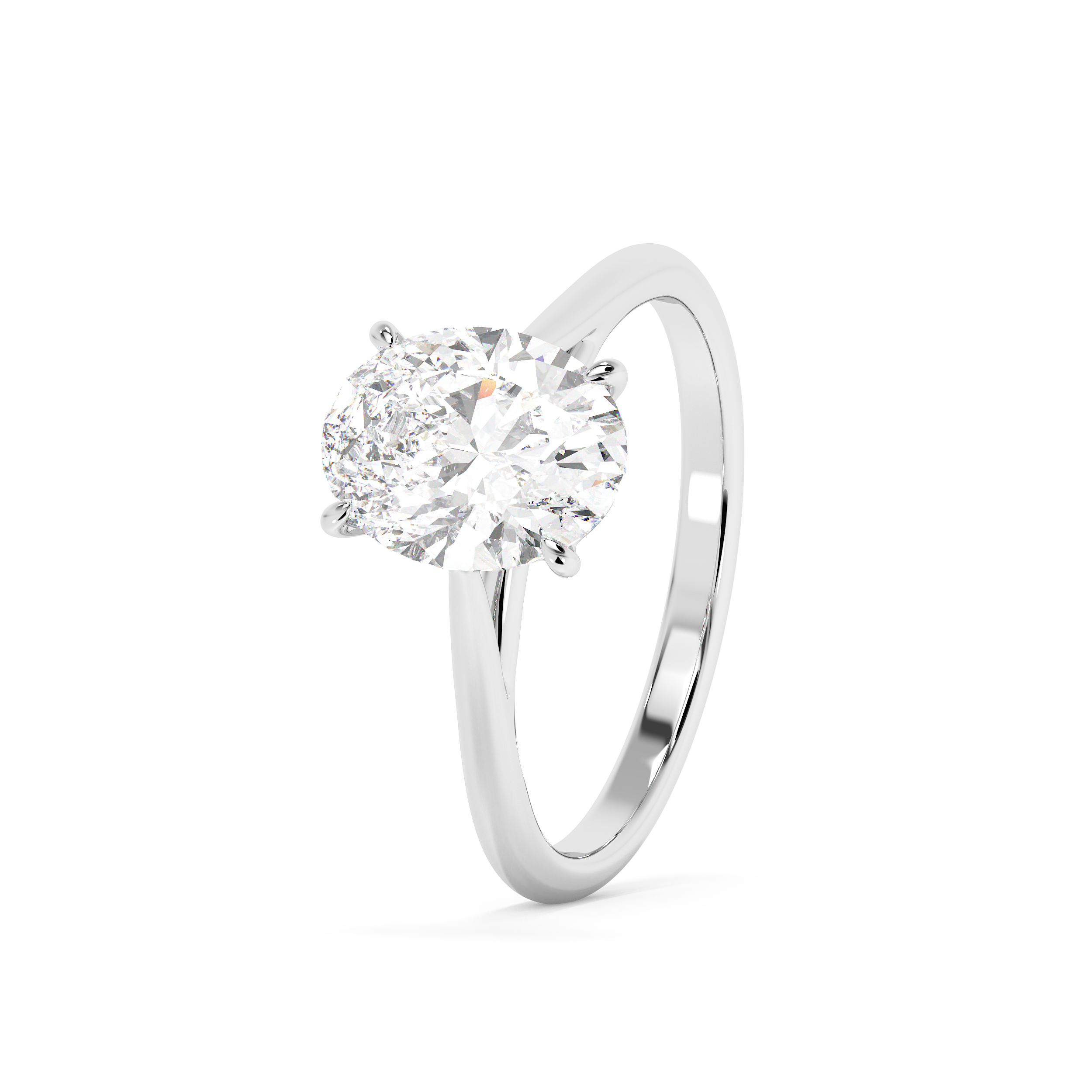 Emerald Solitaire Lab Grown Diamond Engagement Ring